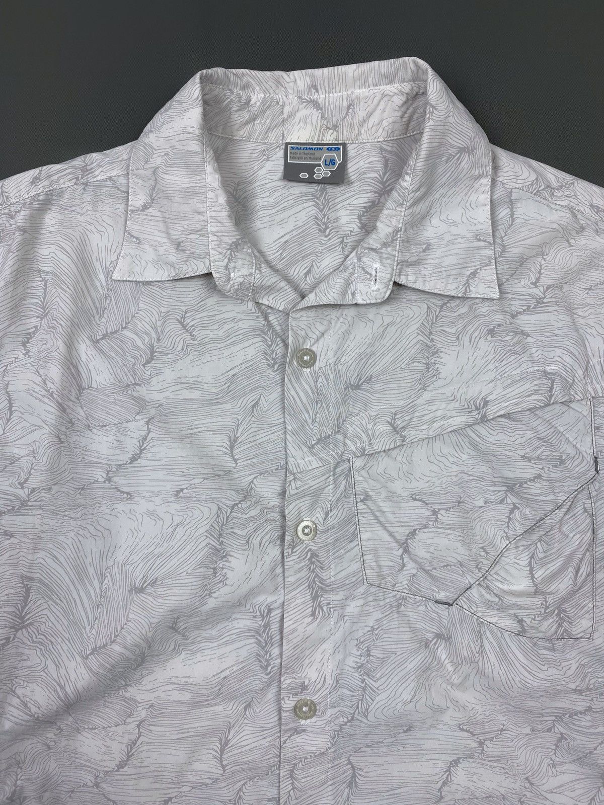 Salomon 2000’s Vintage Salomon Topographic Print Button Up Shirt Size US L / EU 52-54 / 3 - 2 Thumbnail