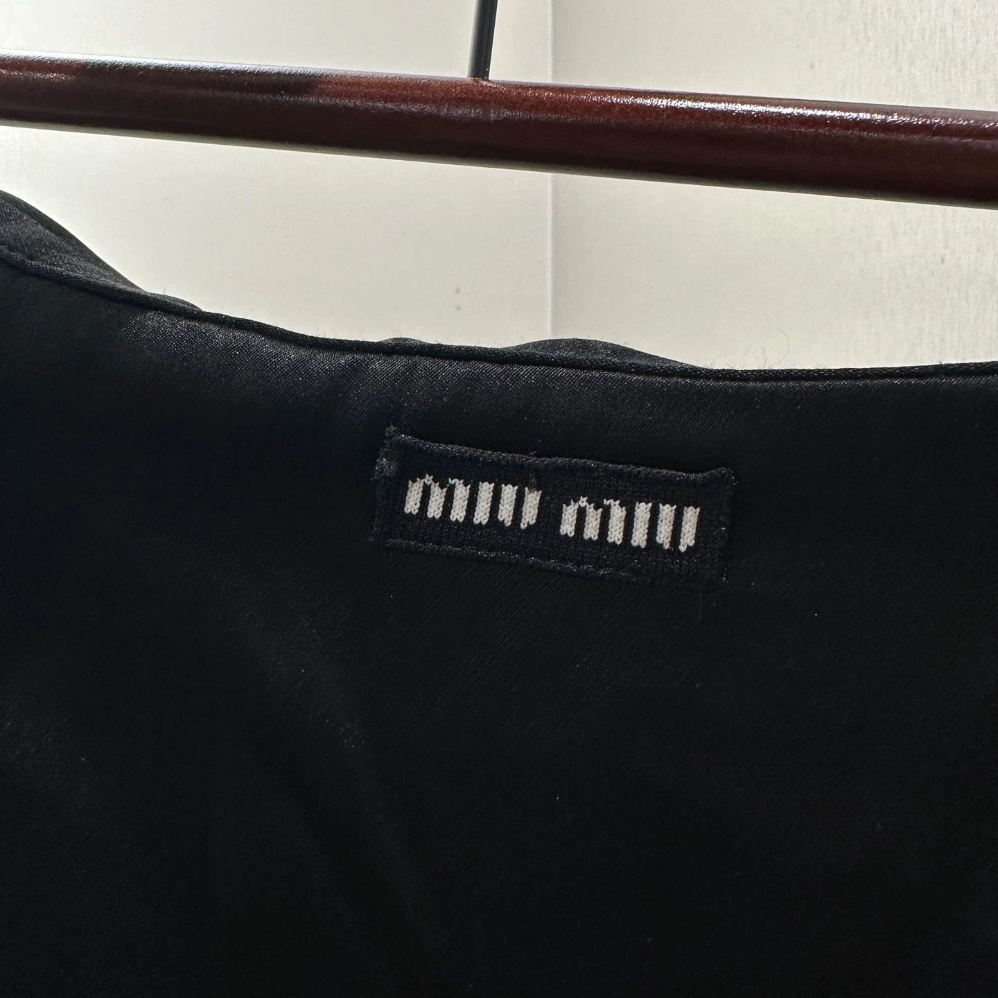 Miu Miu MIU MIU may715 Logo Lettered Skirt 40 Viscose Size 27" / US 4 / IT 40 - 6 Thumbnail