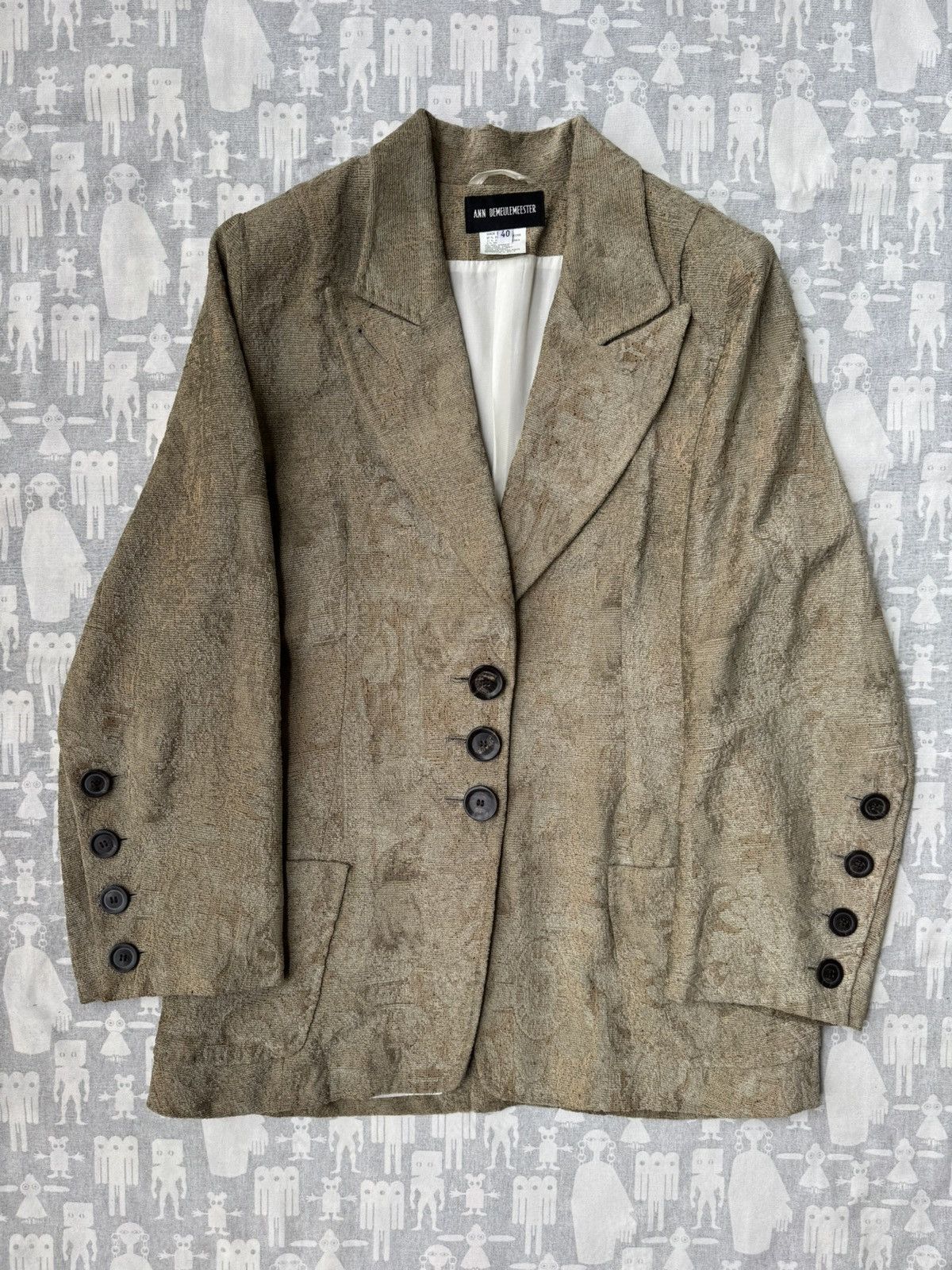 Ann Demeulemeester Ann Demeulemeester AW94 Brocade Lurex Gold Blazer Size S / US 4 / IT 40 - 1 Thumbnail