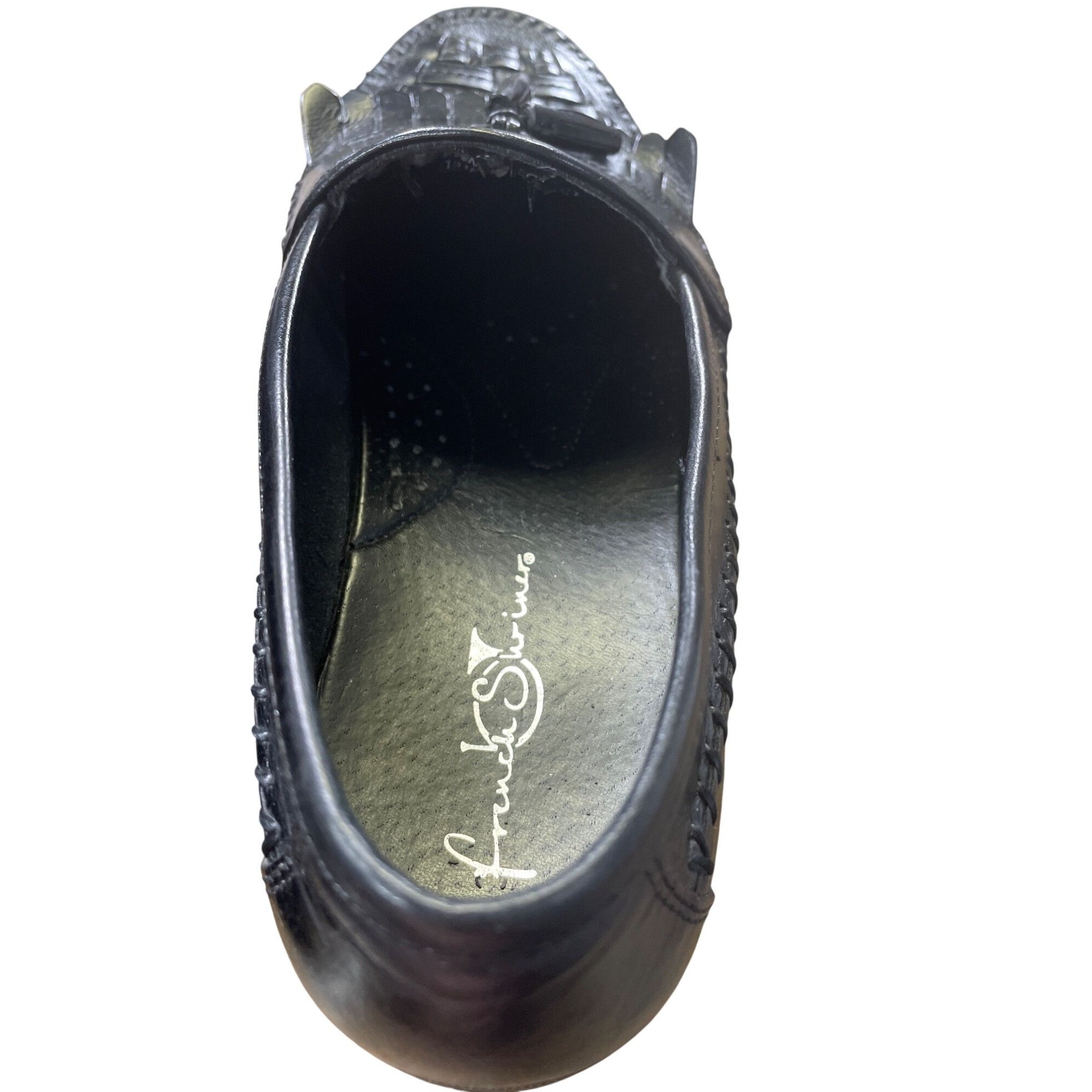 Designer French Shriner Black Leather Tasseled Slip-On Loafers Mens S Size US 8.5 / EU 41-42 - 9 Thumbnail