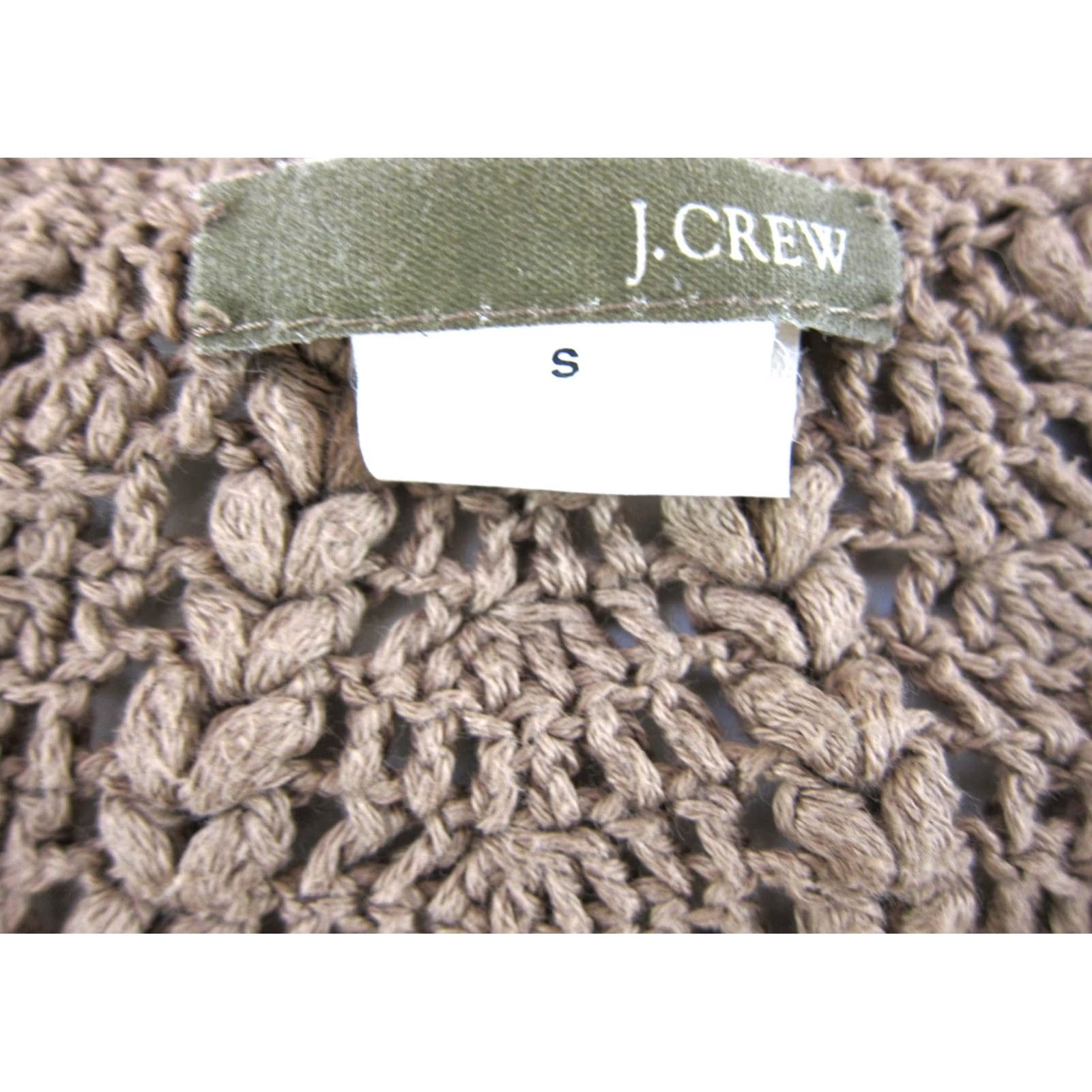 J.Crew Vintage J.Crew Brown Knit Crochet V-Neck Cinch Sleeve Pullover Sweater S Size S / US 4 / IT 40 - 3 Thumbnail