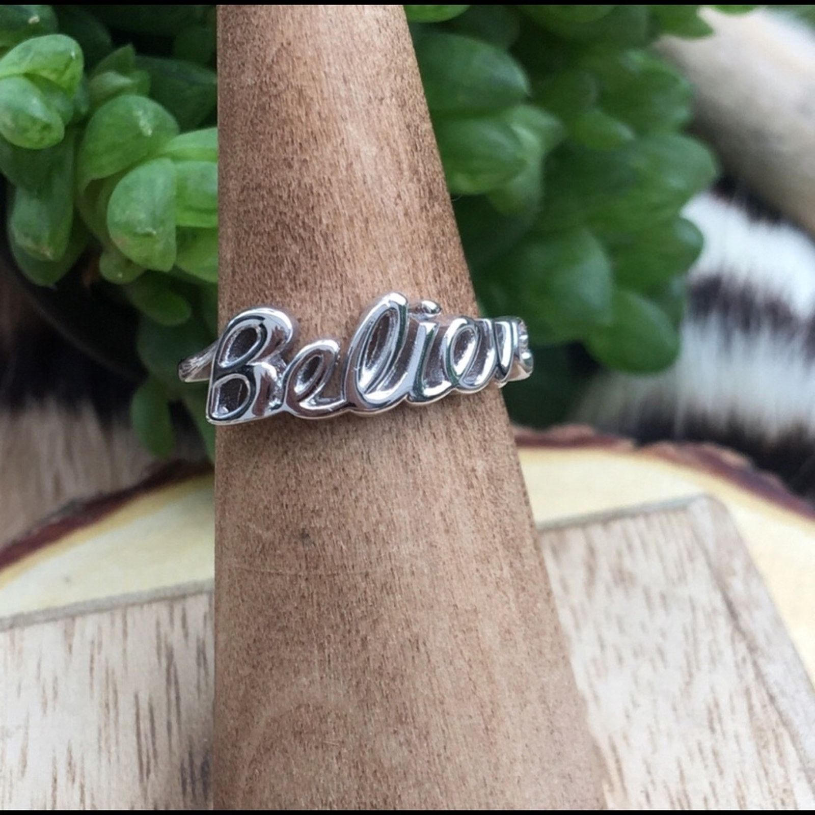 The Unbranded Brand Believe Sterling Silver Ring Size ONE SIZE - 1 Thumbnail