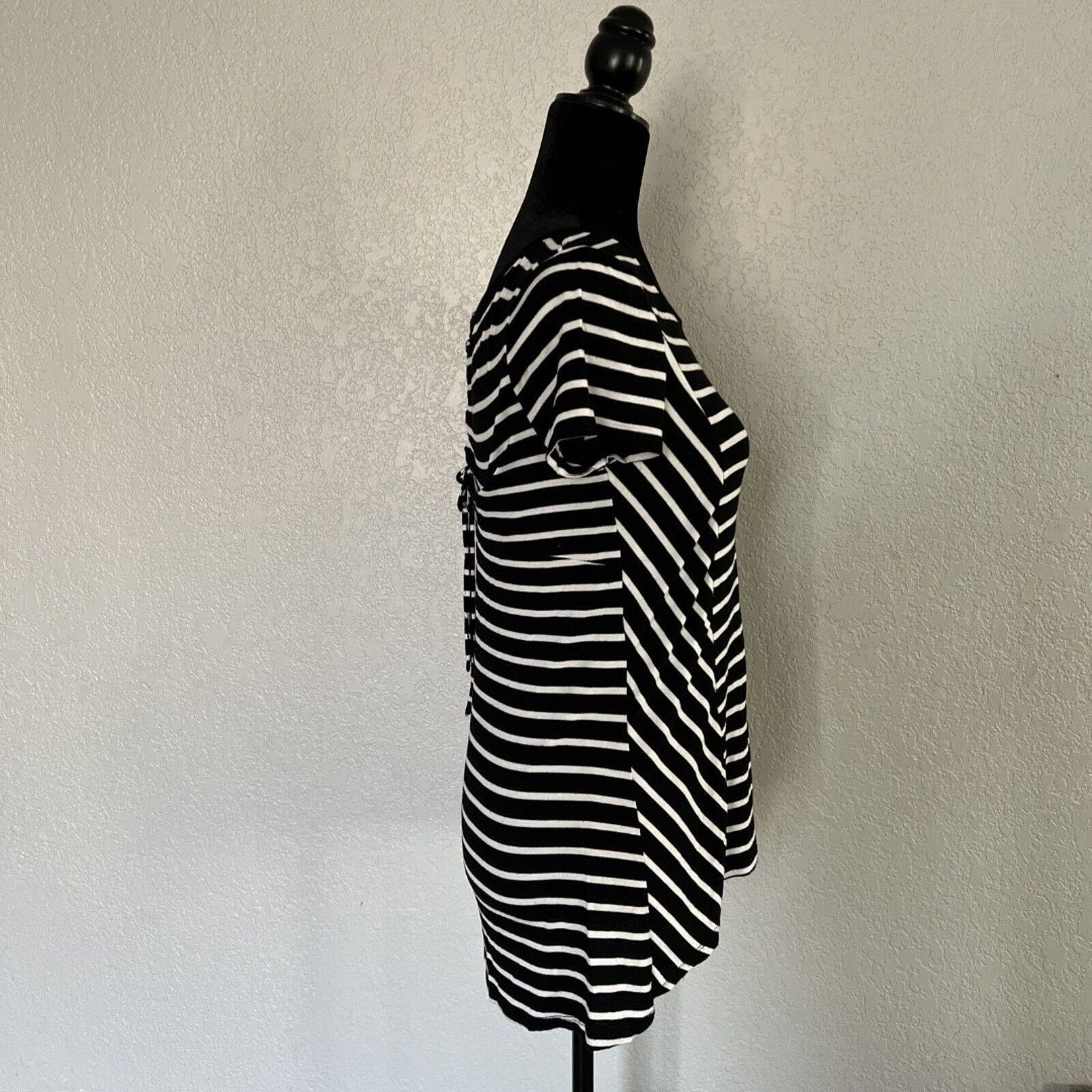Other Cable & Gauge Top Short Sleeve Blouse Small Black Striped Size S / US 4 / IT 40 - 4 Thumbnail