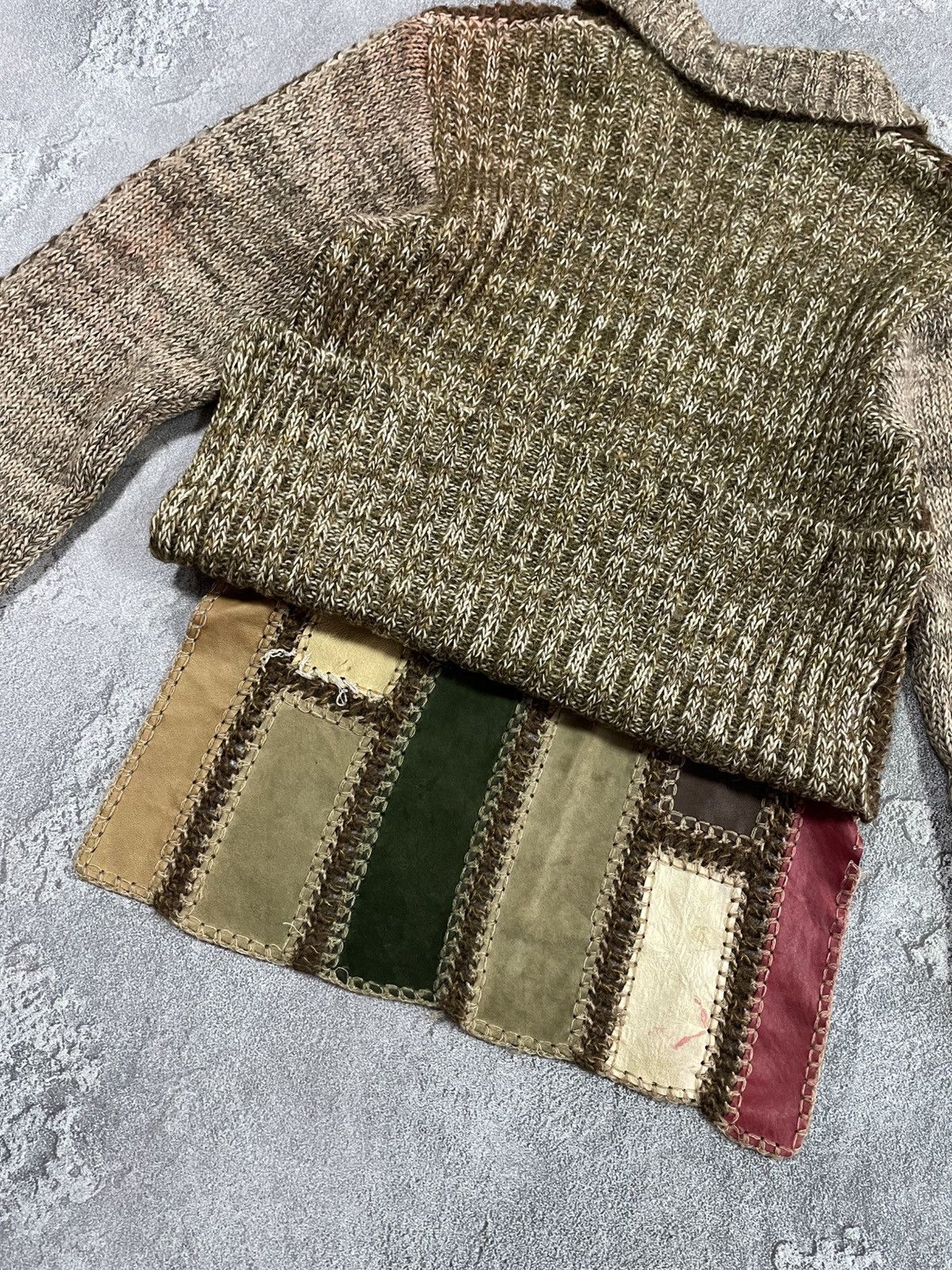 Roberto Cavalli Rare Roberto Cavalli Patchwork Leather Mohair Knit Sweater Size M / US 6-8 / IT 42-44 - 19 Thumbnail