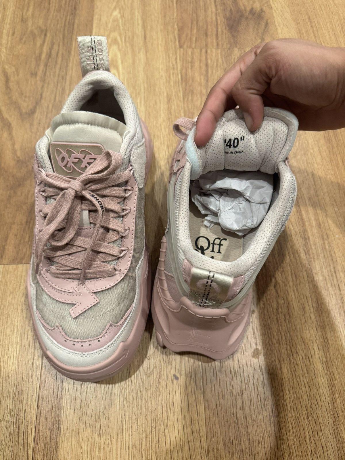 Off-White Off-White Odsy-1000 Beige Pink Size US 10 / IT 40 - 6 Thumbnail