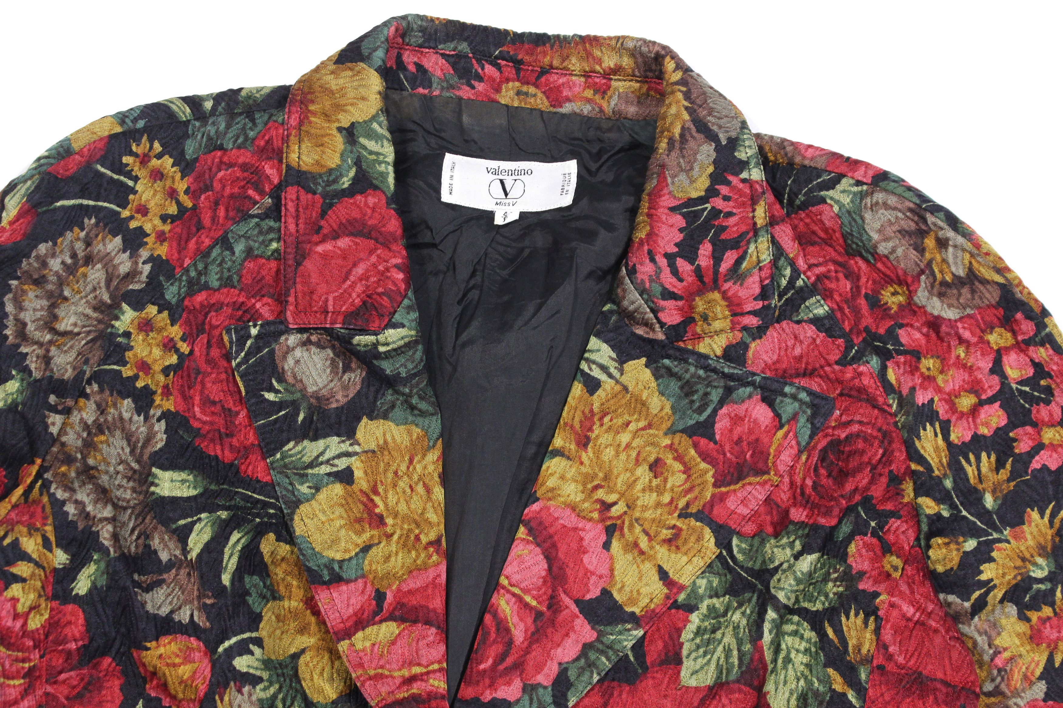 Valentino 90S Floral Pattern Blazer Vintage Size M / US 6-8 / IT 42-44 - 3 Thumbnail