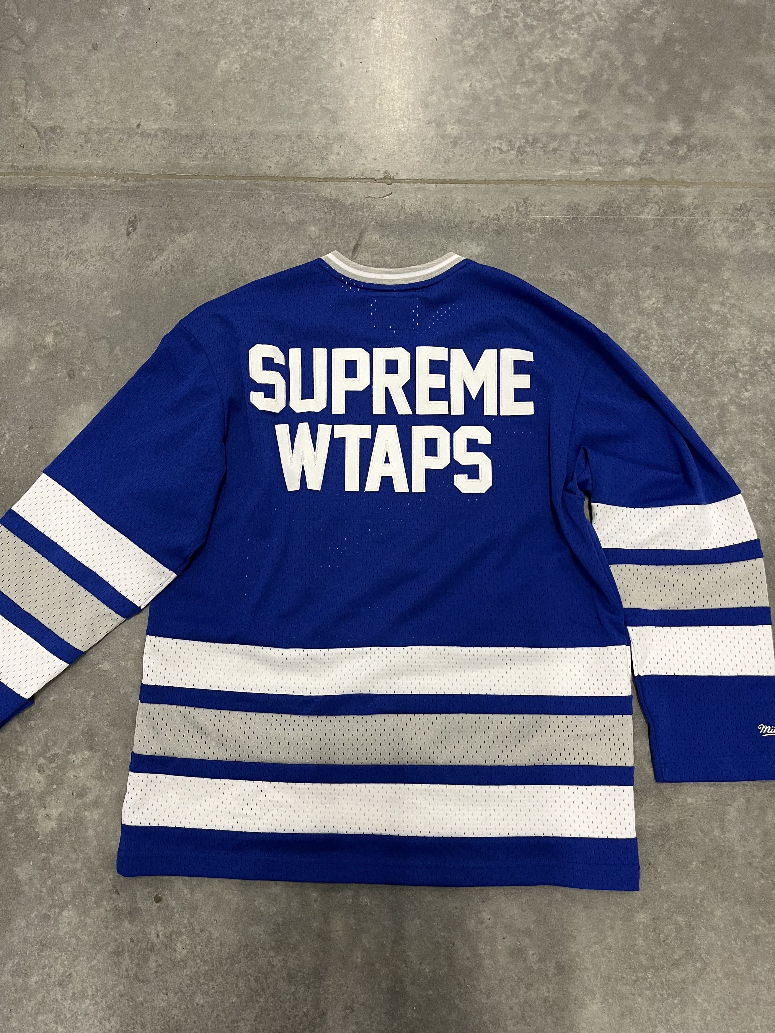 Supreme × Wtaps Supreme WTAPS Mitchell & Ness Hockey Jersey Blue