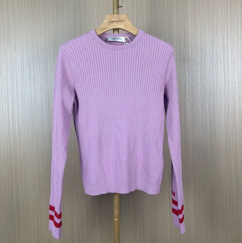 Valentino Valentino Ribbed Pink Sweater for Women 0089 Size L / US 10 / IT 46 - 1 Thumbnail