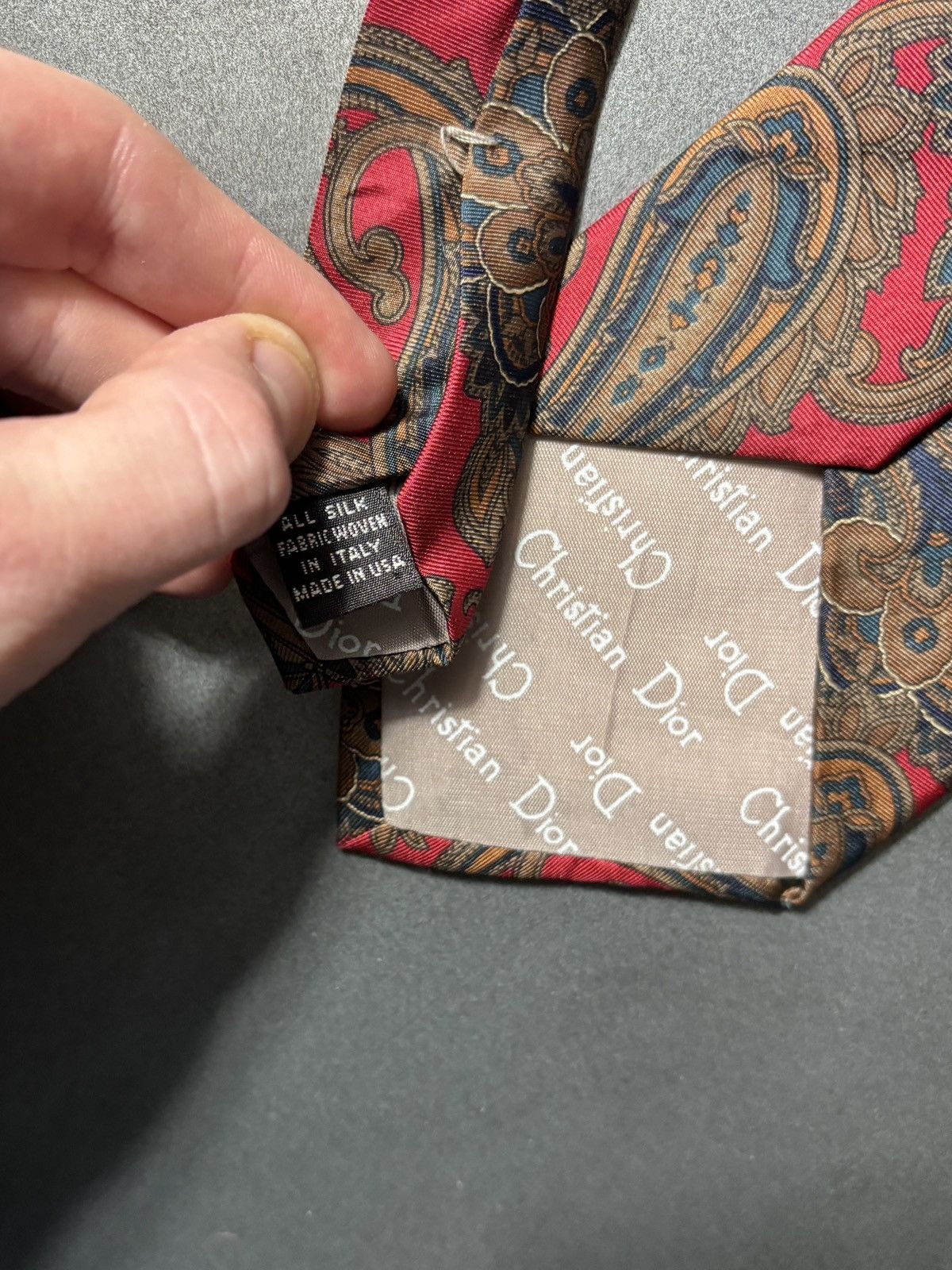 Christian Dior Monsieur Vintage Christian Dior Tie 1990s Silk Necktie Paisley USA Size ONE SIZE - 7 Thumbnail