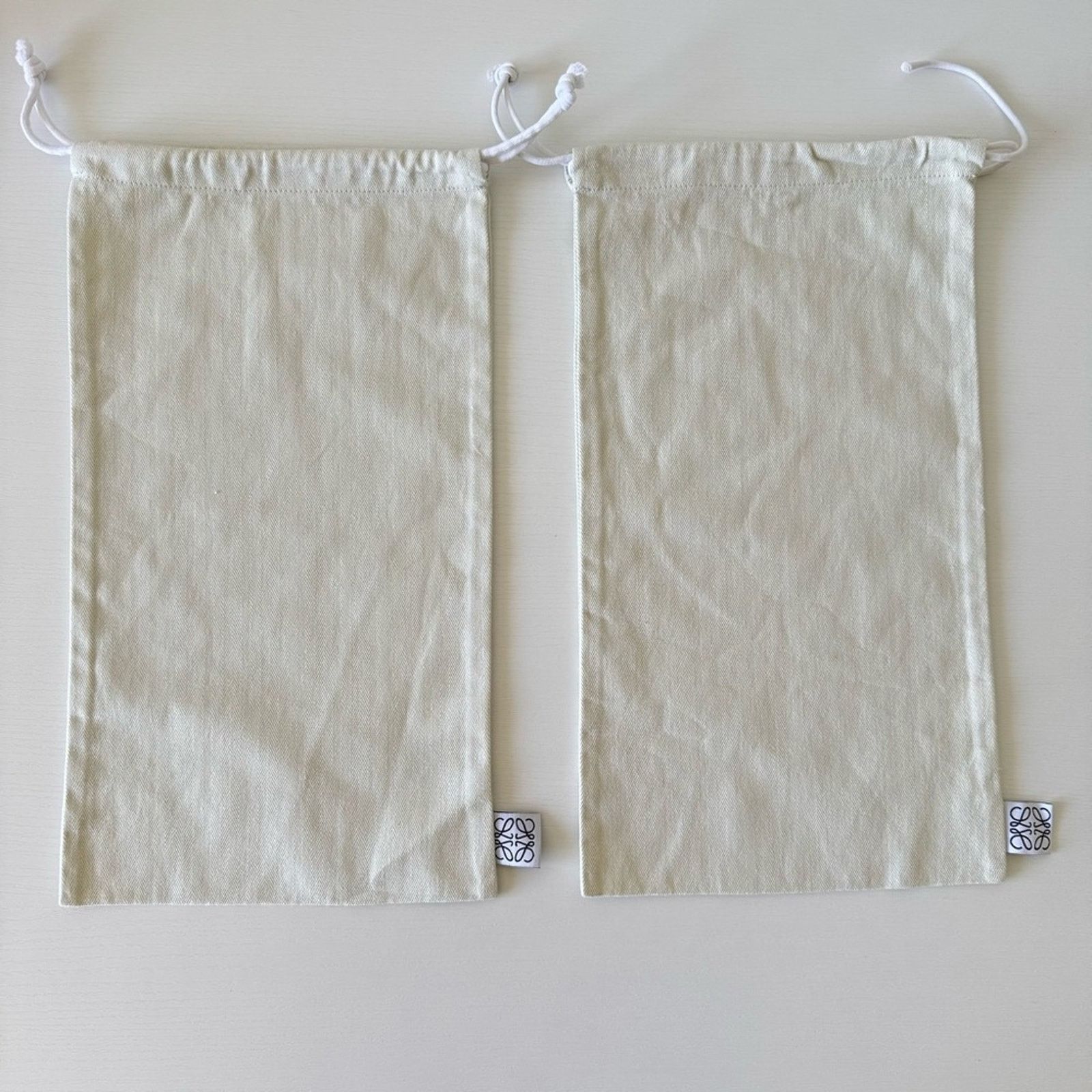 Loewe LOEWE Set of Two Cream Drawstring Dust Shoe Bags Size ONE SIZE - 1 Thumbnail