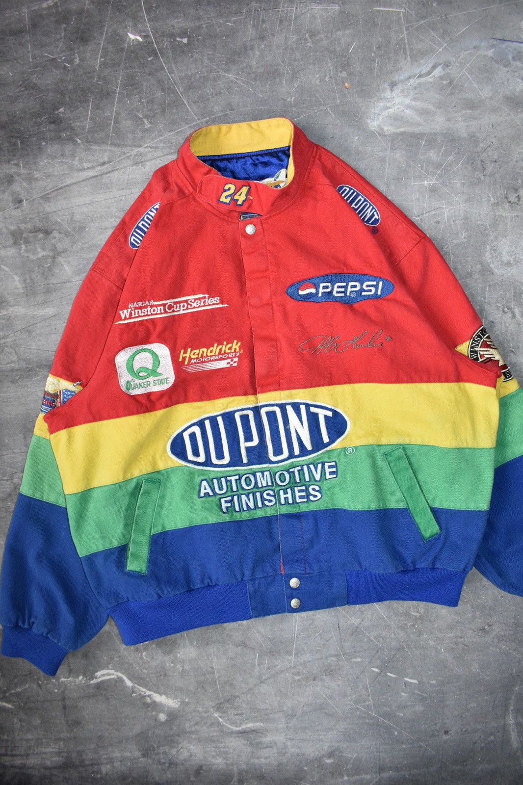 NASCAR × Vintage Vintage 90s Jeff Hamilton Dupont Nascar Jacket Size US XL / EU 56 / 4 - 3 Thumbnail