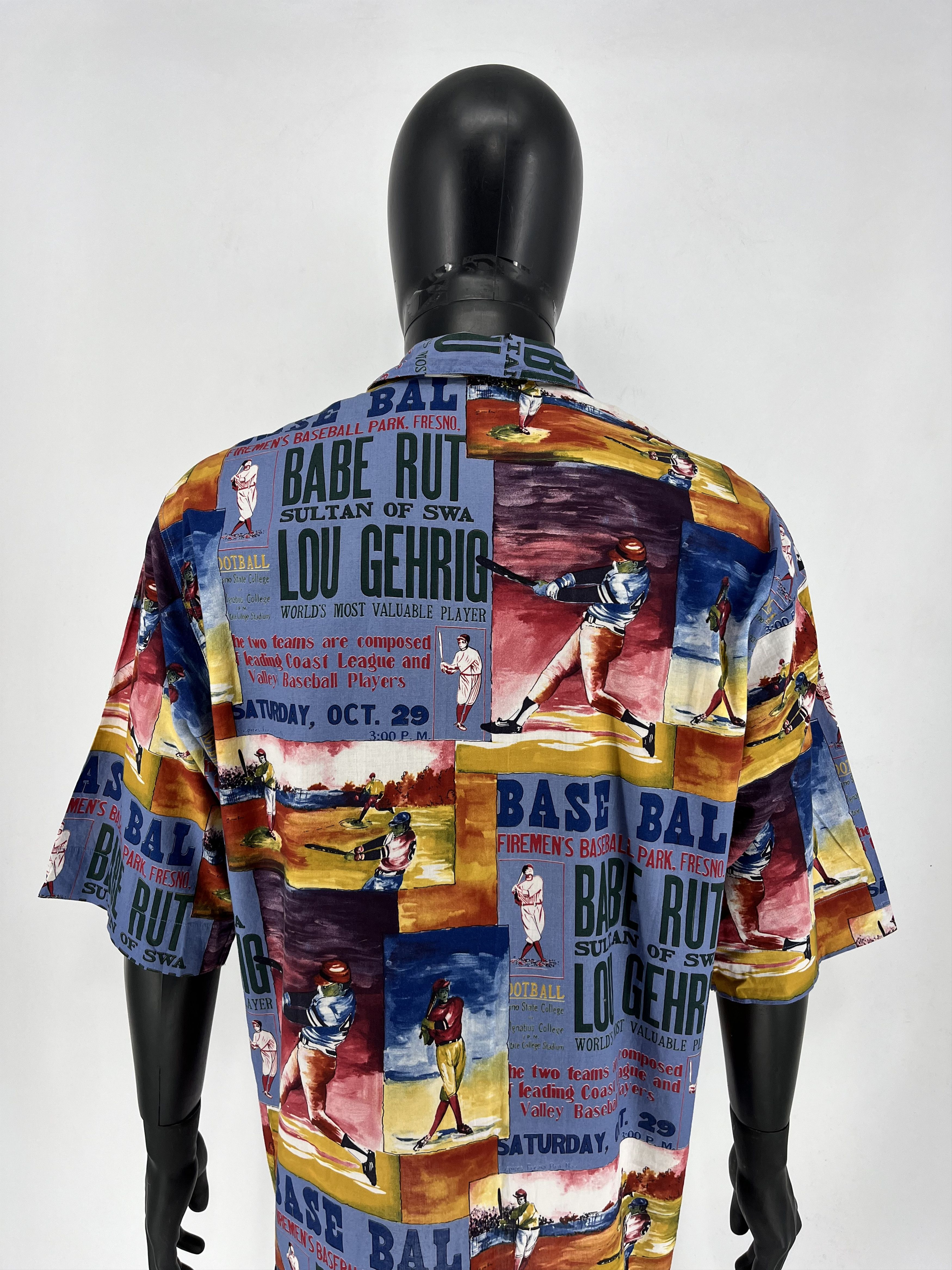 Other Vintage 90s Pensato Print Baseball Hawaiian Button Shirt Size US M / EU 48-50 / 2 - 11 Thumbnail