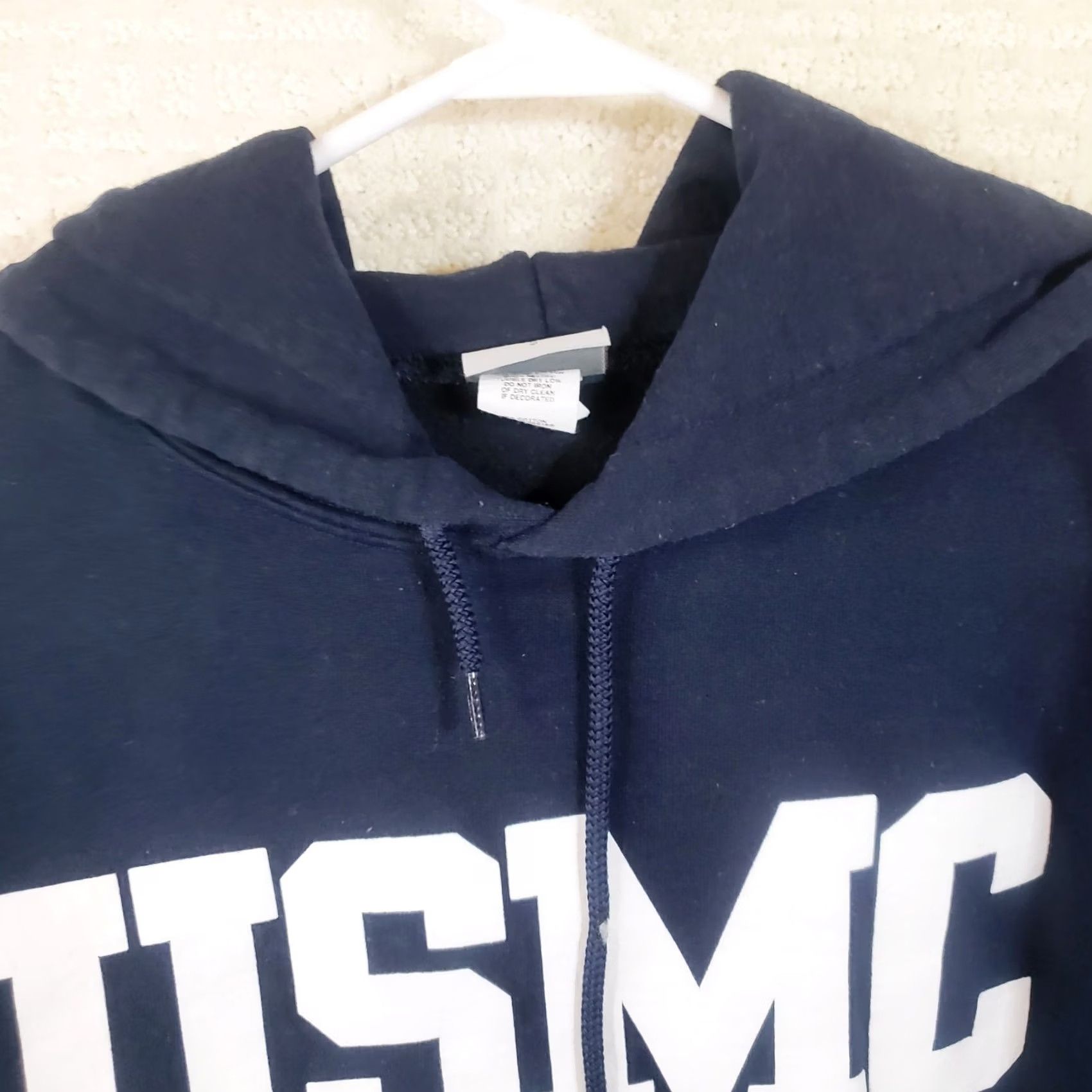Vintage USMC Hoodie Men's S Navy Blue Parris Island Drawstring Front Pockets Size US S / EU 44-46 / 1 - 4 Thumbnail