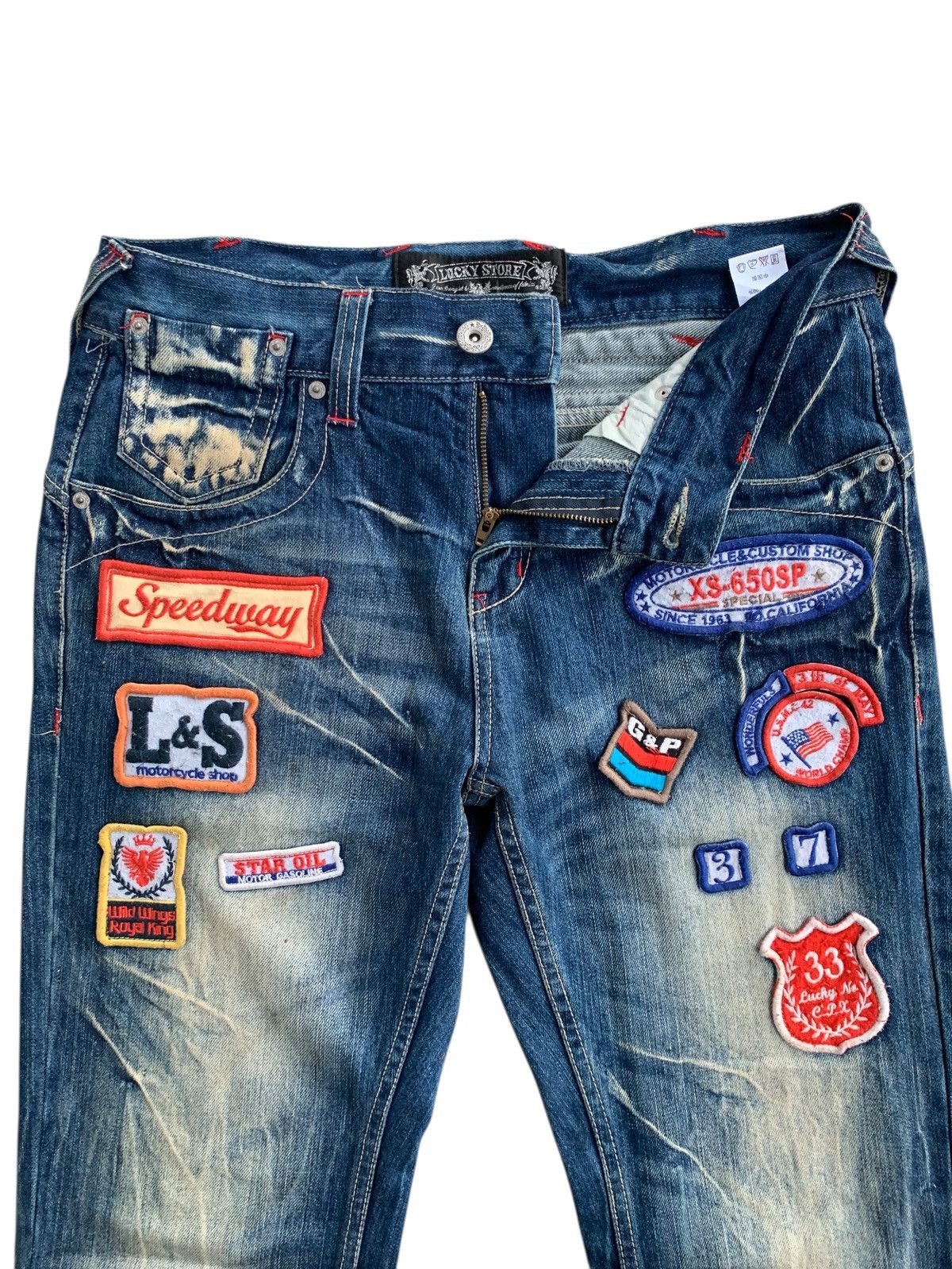 If Six Was Nine Vintage Lucky Store Patches Avant Garde Jeans 🇯🇵 Size US 34 / EU 50 - 11 Thumbnail
