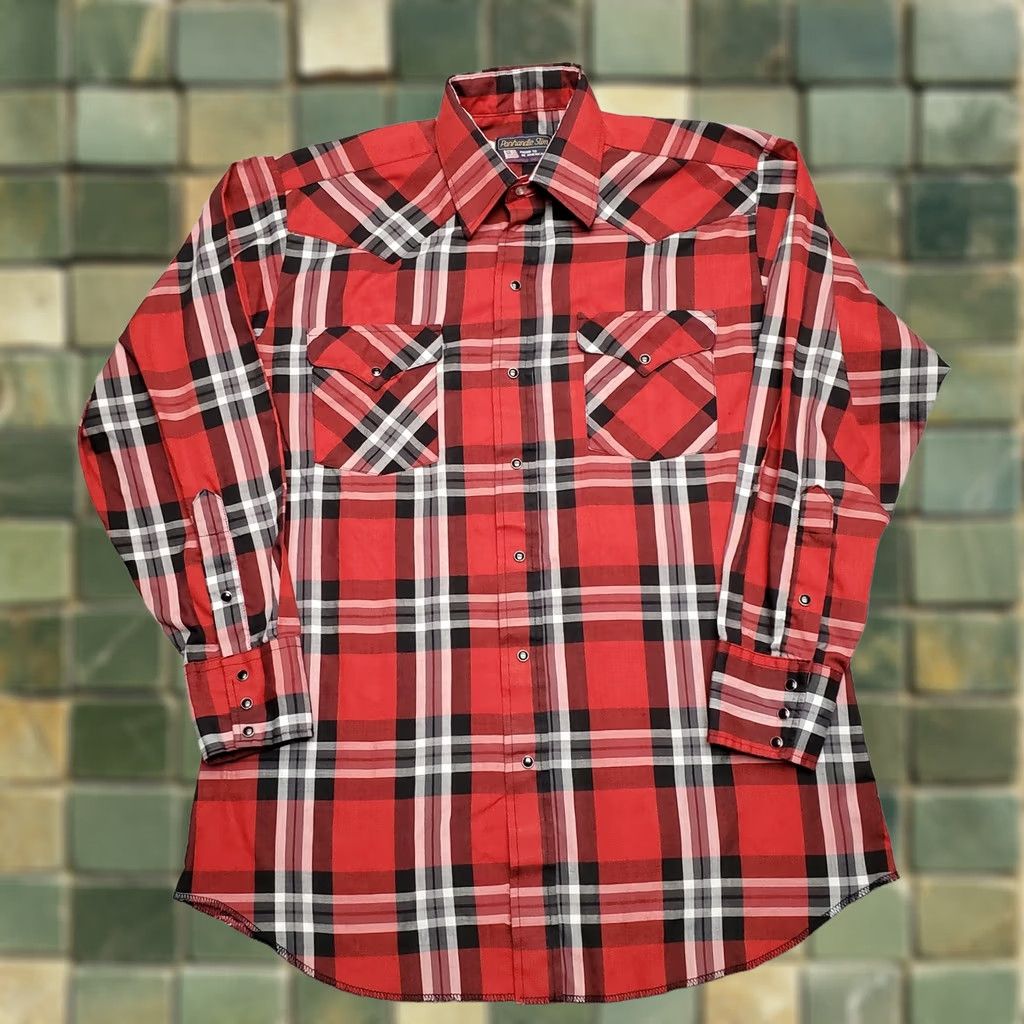 Vintage VINTAGE Panhandle Slim Shirt Men M Red Plaid Snap Western Cowboy Shirt Mens Size US M / EU 48-50 / 2 - 1 Thumbnail
