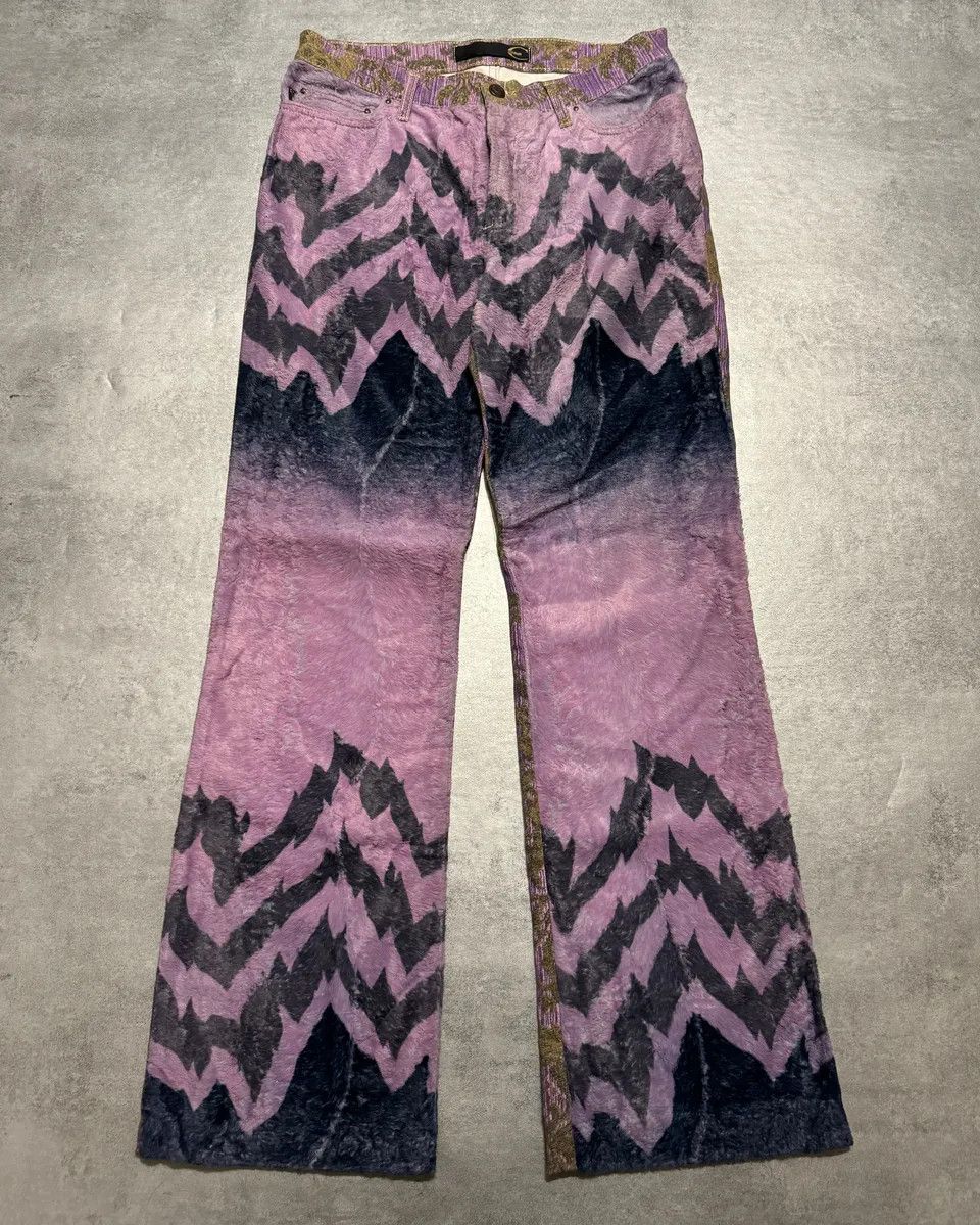 Just Cavalli SS2005 Cavalli Mountain Peninsula Purple Relaxed Pants Size 26" / US 2 / IT 38 - 2 Thumbnail