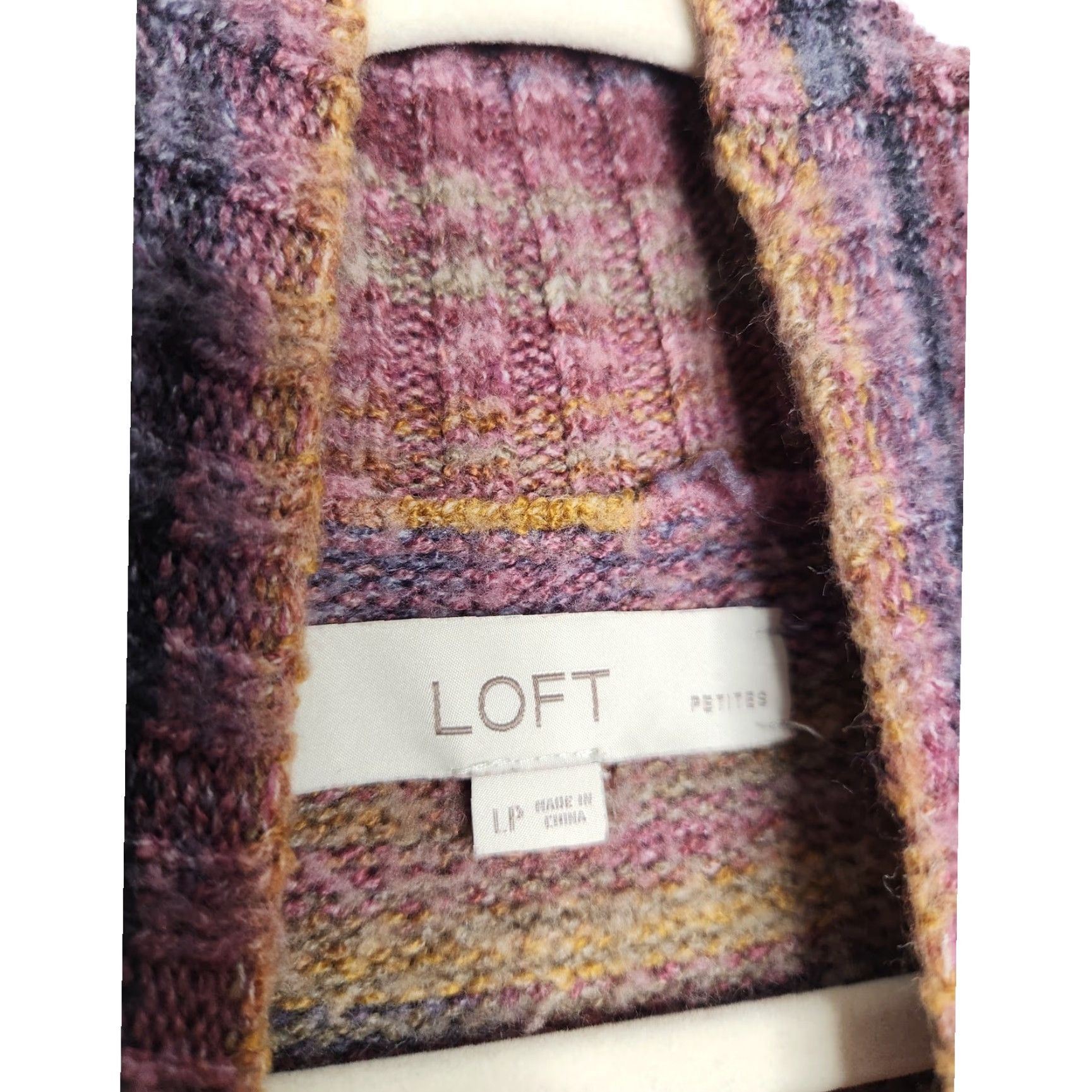 Loft VINTAGE LOFT Striped Mauve Sweater Dress Large Petite Cozy Soft Knit Winter Fall Ladies Size L / US 10 / IT 46 - 4 Thumbnail
