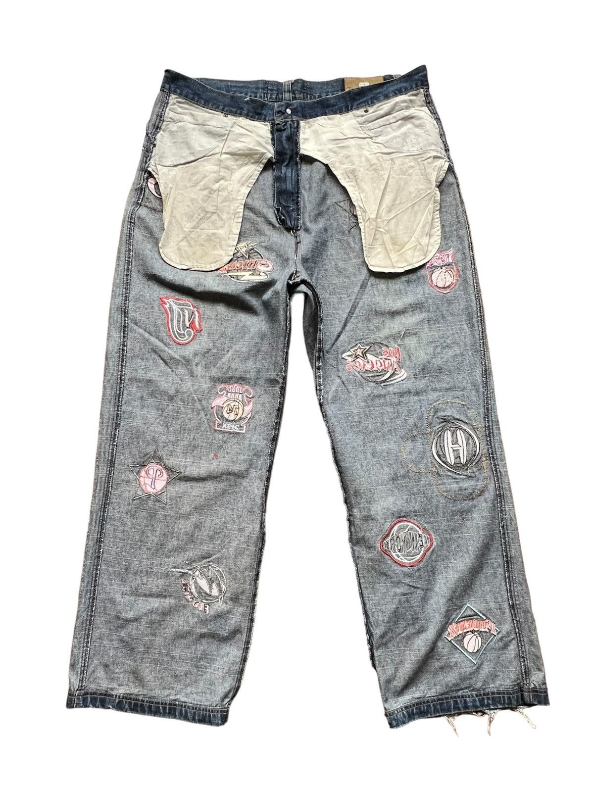 NBA 🔥Steals🔥 Vtg Y2K Dtek Jeans Hip Hop Baggy Style W42 x L32 Size US 42 / EU 58 - 15 Thumbnail