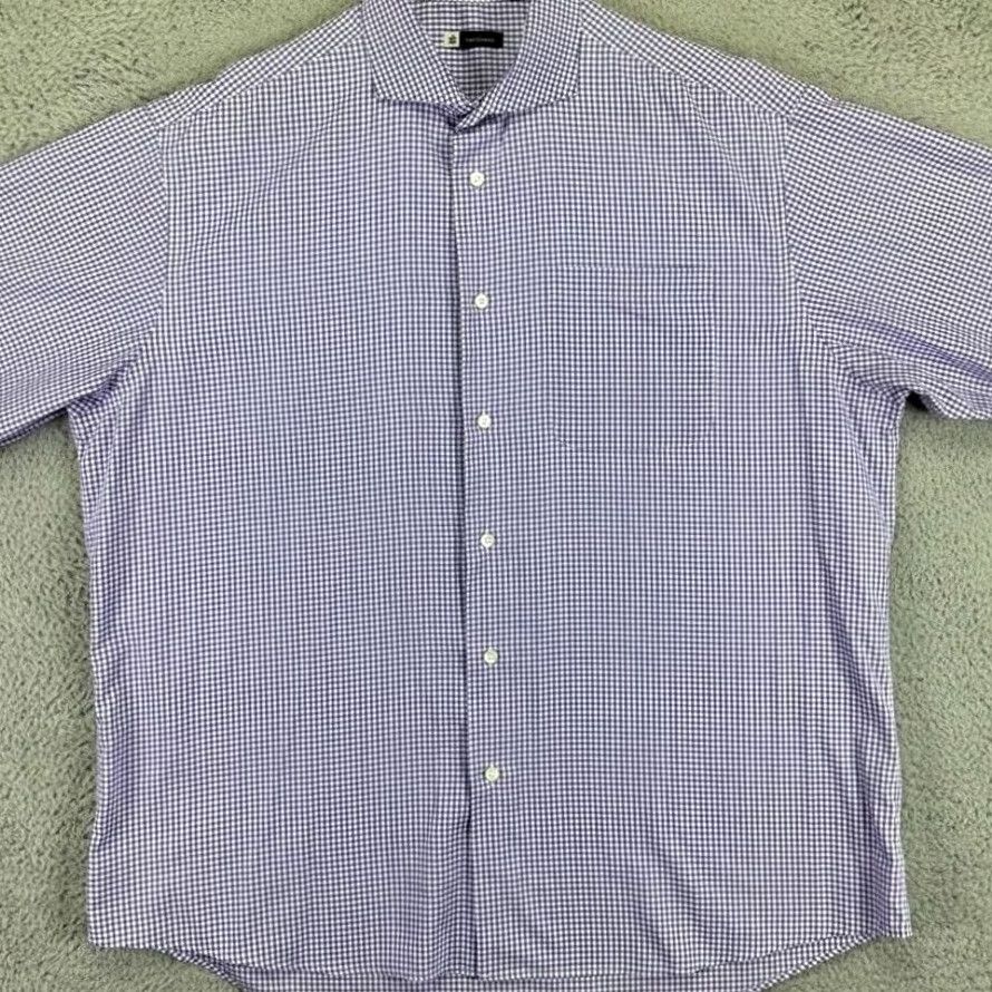 Vintage Turtleson Shirt Mens XL Purple Button Up Check Long Sleeve Pocket Casual EUC Size US XL / EU 56 / 4 - 3 Thumbnail