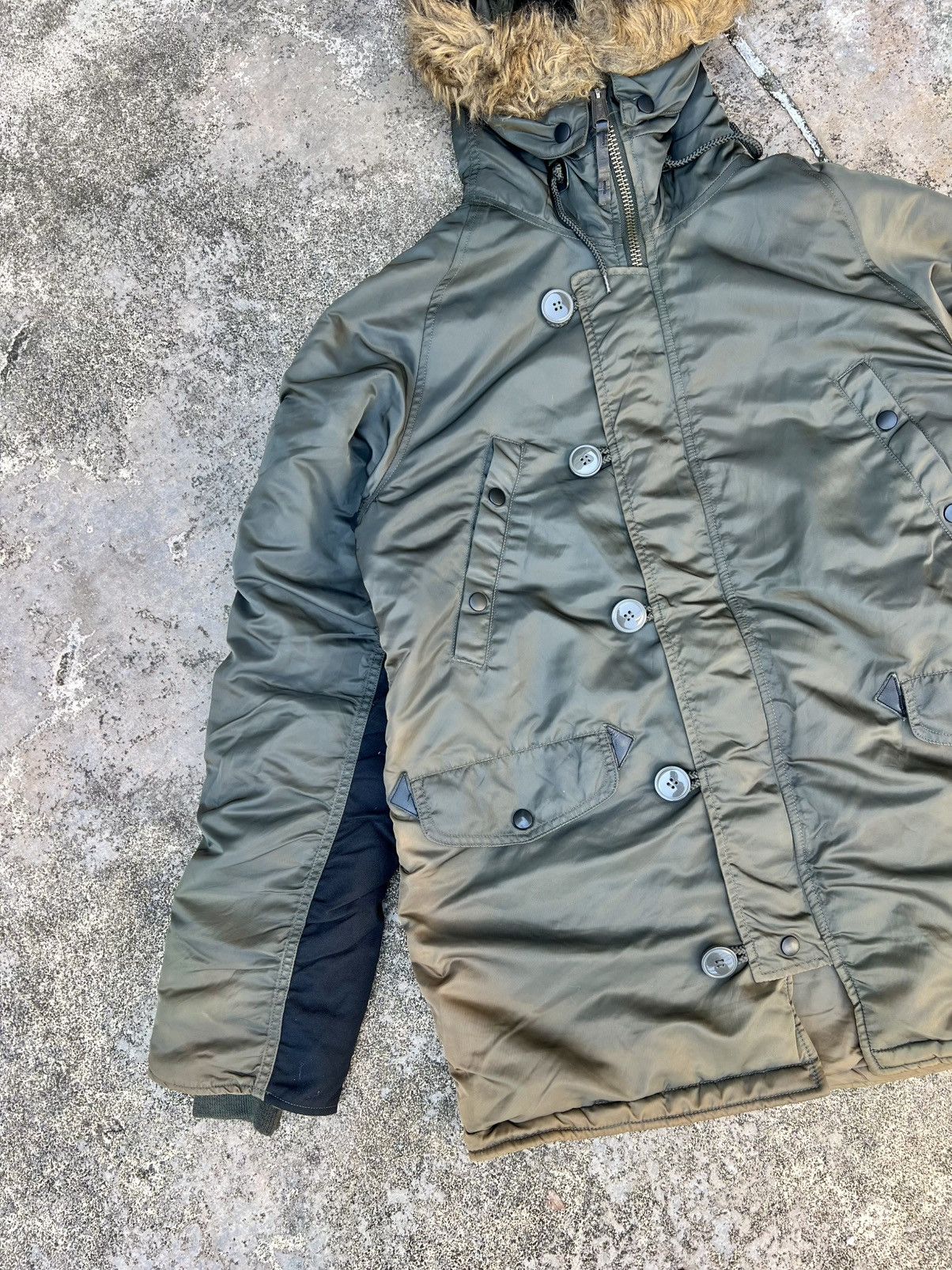 Alpha Industries × Vintage VINTAGE ALPHA INDUSTRIES N3B FAUX FUR HOODIE JACKET Size US L / EU 52-54 / 3 - 5 Thumbnail