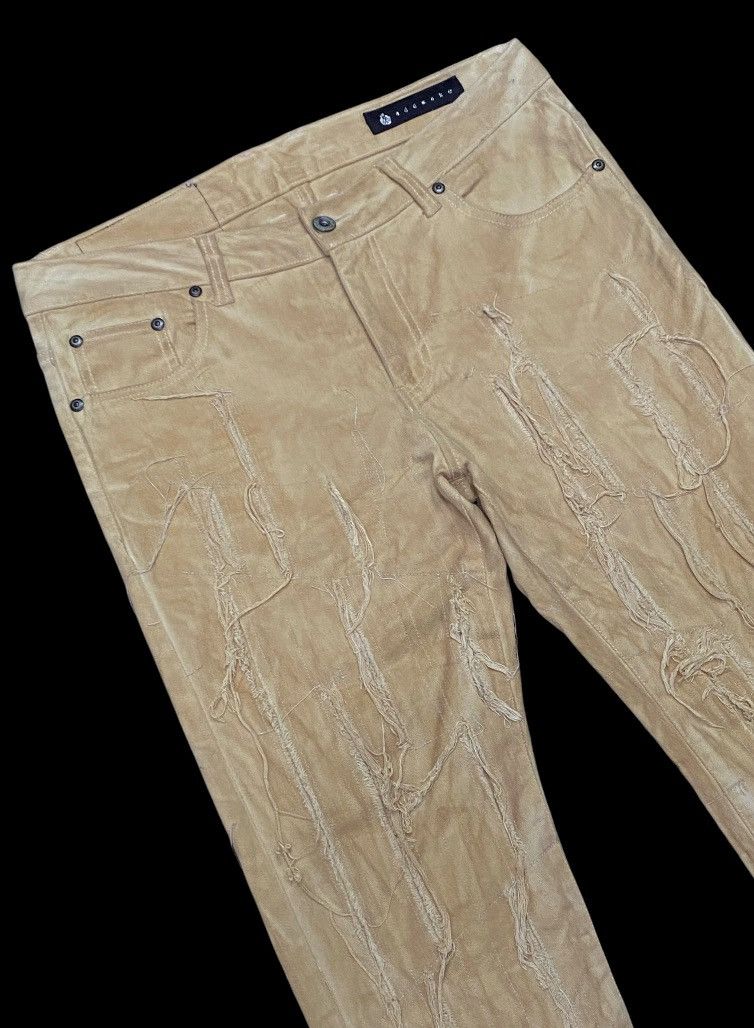 Add × Japanese Brand × Le Grande Bleu (L.G.B.) Add Make Super Striped Destroyed Distressed Cropped Jeans Size US 32 / EU 48 - 3 Thumbnail