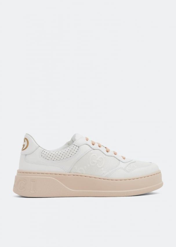 Gucci GG Embossed Leather Sneakers SIZE 40