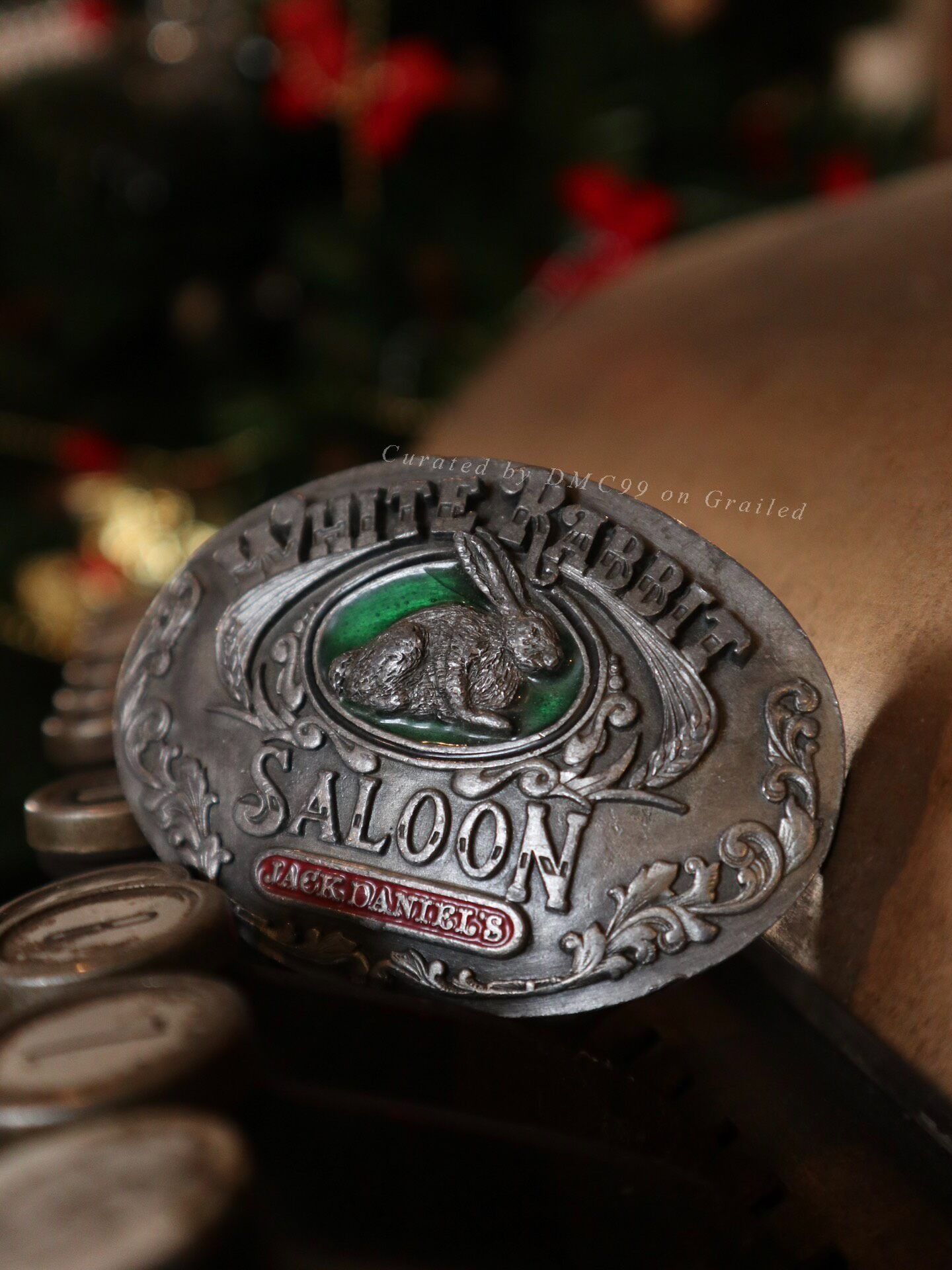 Vintage 1990s Jack Daniel's White Rabbit Belt Buckle Size ONE SIZE - 1 Thumbnail