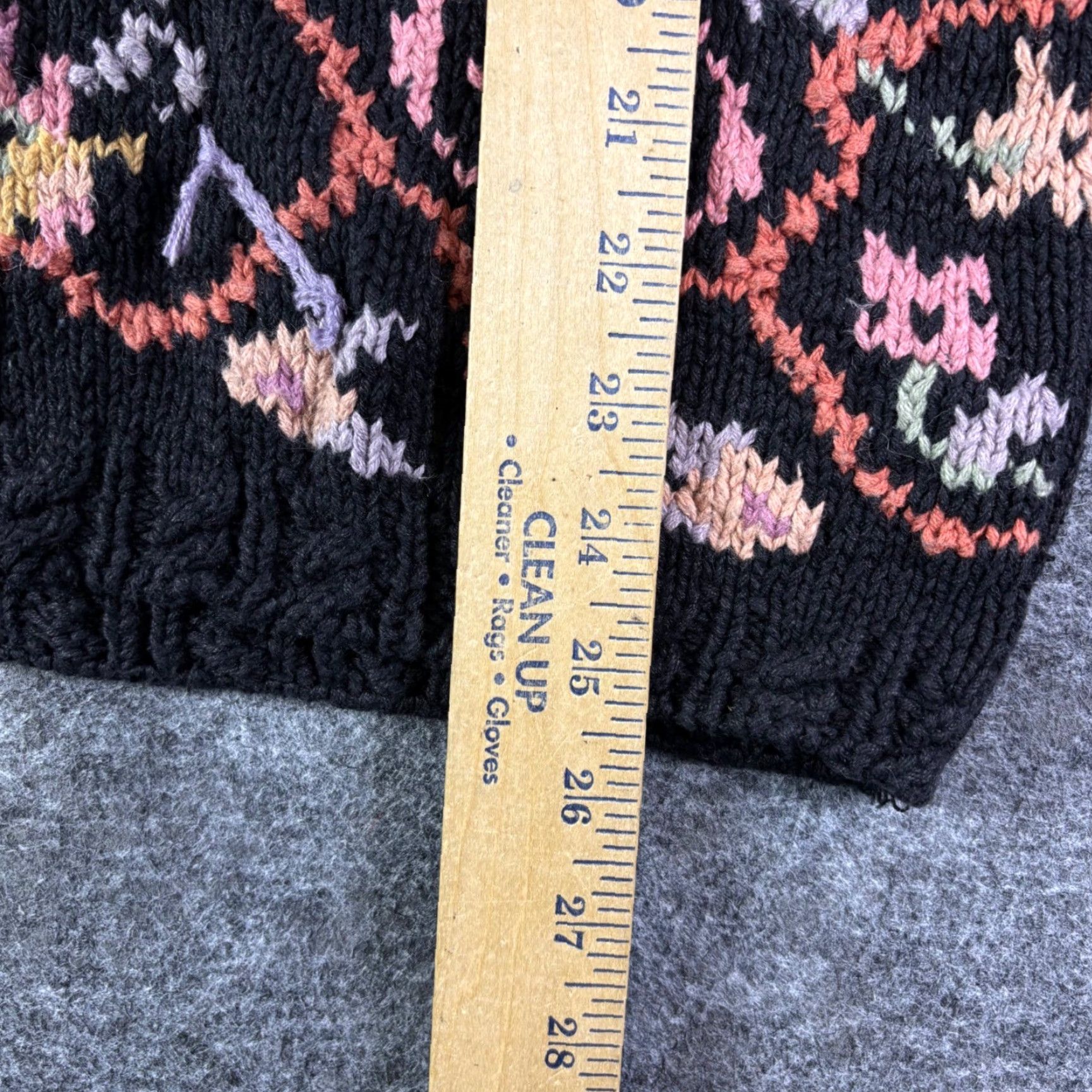 Vintage Cristal Kobe Black Floral Knit Sweater M Vintage 90s Woman Ramie Cotton Crew Neck Asymmetrical Sleeve Bohemian Nature Graphic Print Knit Size M / US 6-8 / IT 42-44 - 4 Thumbnail