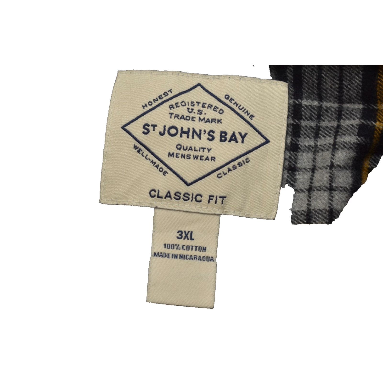 Vintage St. John's Bay Men's 3XL Flannel Shirt Black Buckthorn Plaid Button-Up Casual Long Sleeve Size US XXL / EU 58 / 5 - 8 Thumbnail