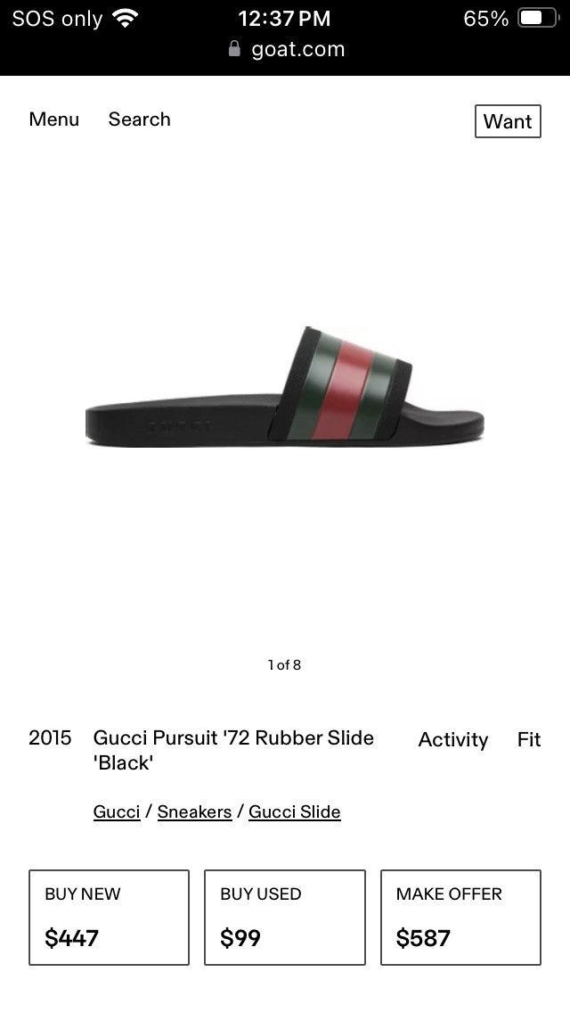 Gucci PURSUIT 72 SLIDES 2015 RARE SIZE 10 Size US 10 / EU 43 - 15 Thumbnail