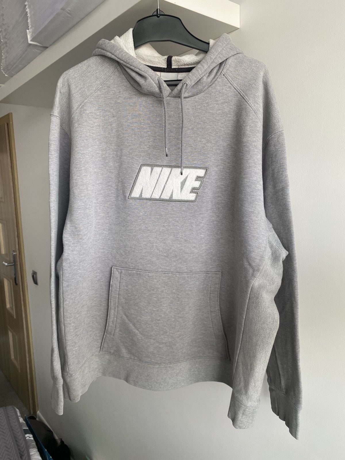 Nike × Vintage Nike Spell out Hoodie boxy fit XL silver tag 00s vintage y2k Size US XL / EU 56 / 4 - 4 Thumbnail