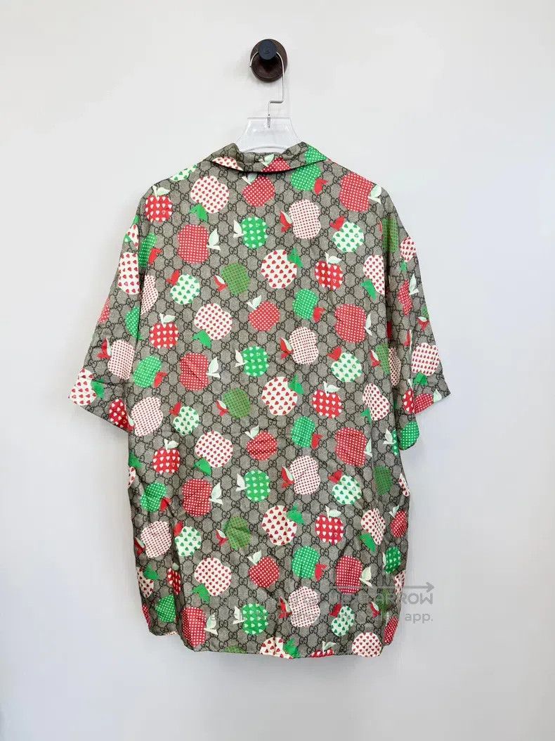 Gucci Gucci Brown apple full-print logo short-sleeved shirt Size US S / EU 44-46 / 1 - 2 Thumbnail