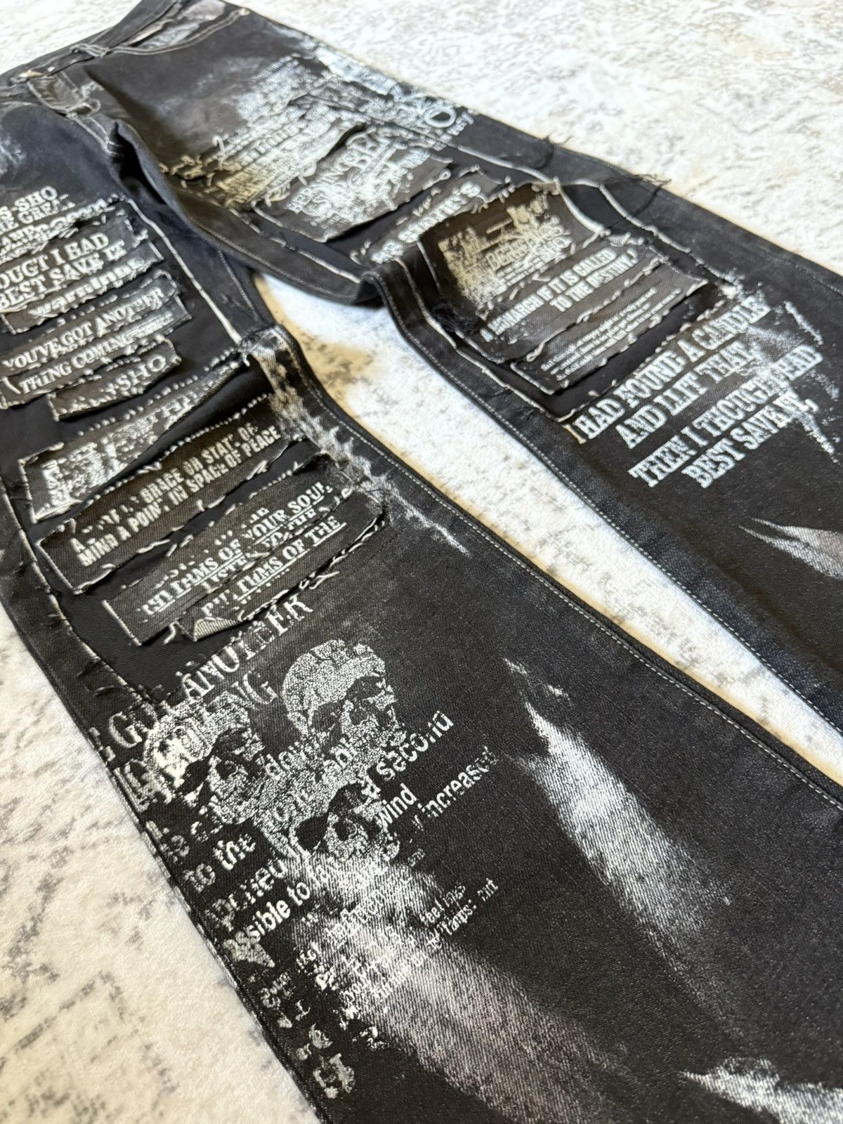 Japanese Brand Rare Bernings Sho Poems Riot Studded Flared Jeans Japan Size US 30 / EU 46 - 15 Thumbnail