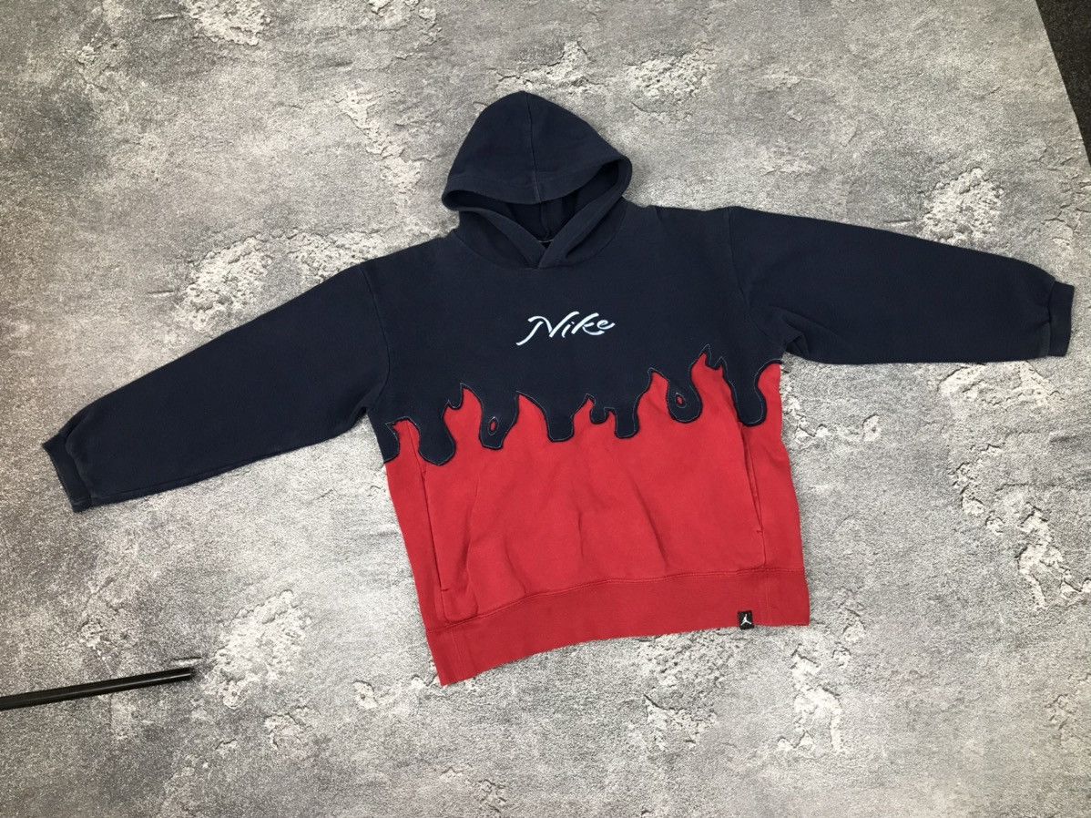 Designer × Nike ♻️1 OF 1 NIKE VINTAGE CUSTOM HANDMADE RARE FLAME BOXY HOODIE🔥 Size S / US 4 / IT 40 - 3 Thumbnail
