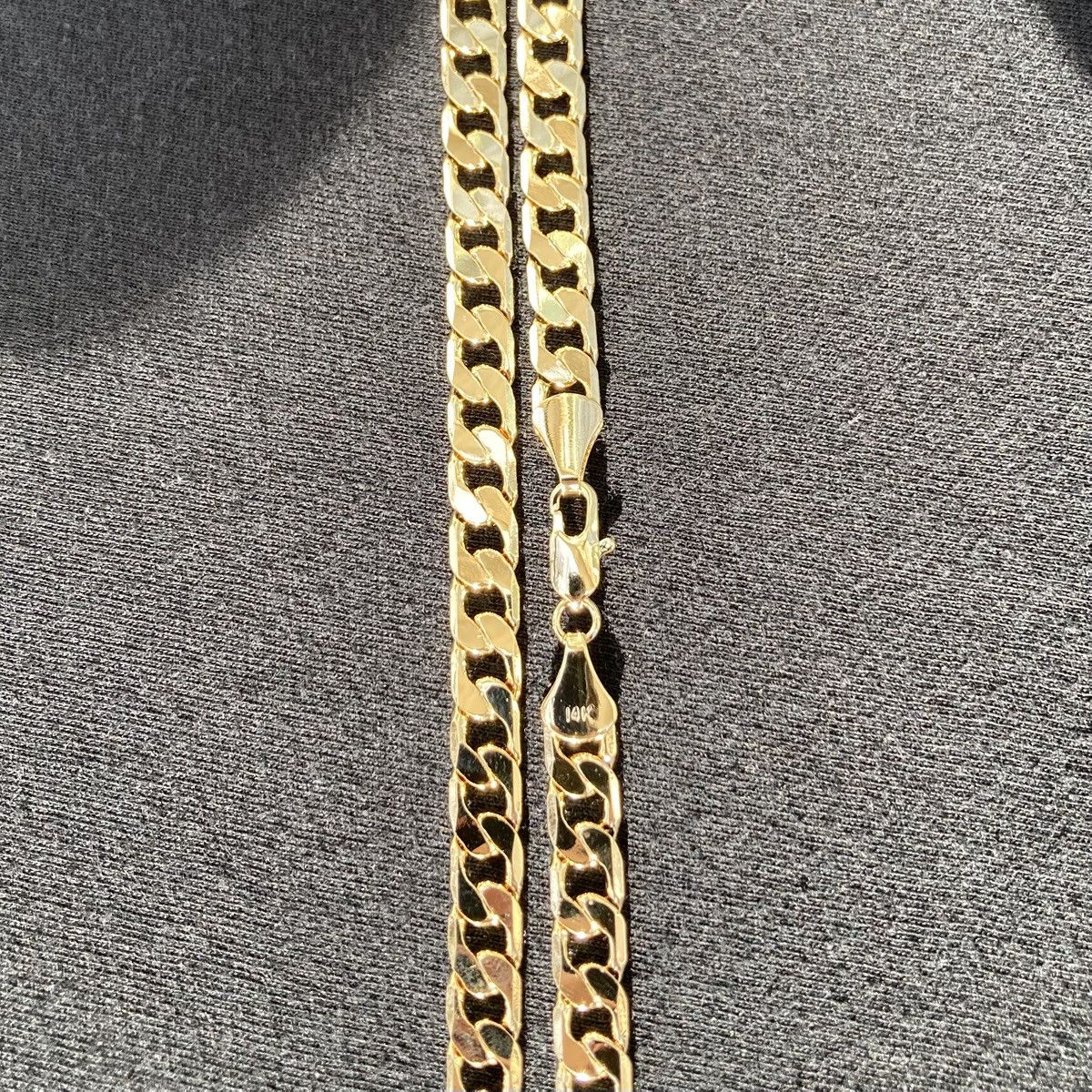 Jewelry Gold Chain Square Cuban Necklace 20in 6mm and Gold Cross Set Size ONE SIZE - 5 Thumbnail