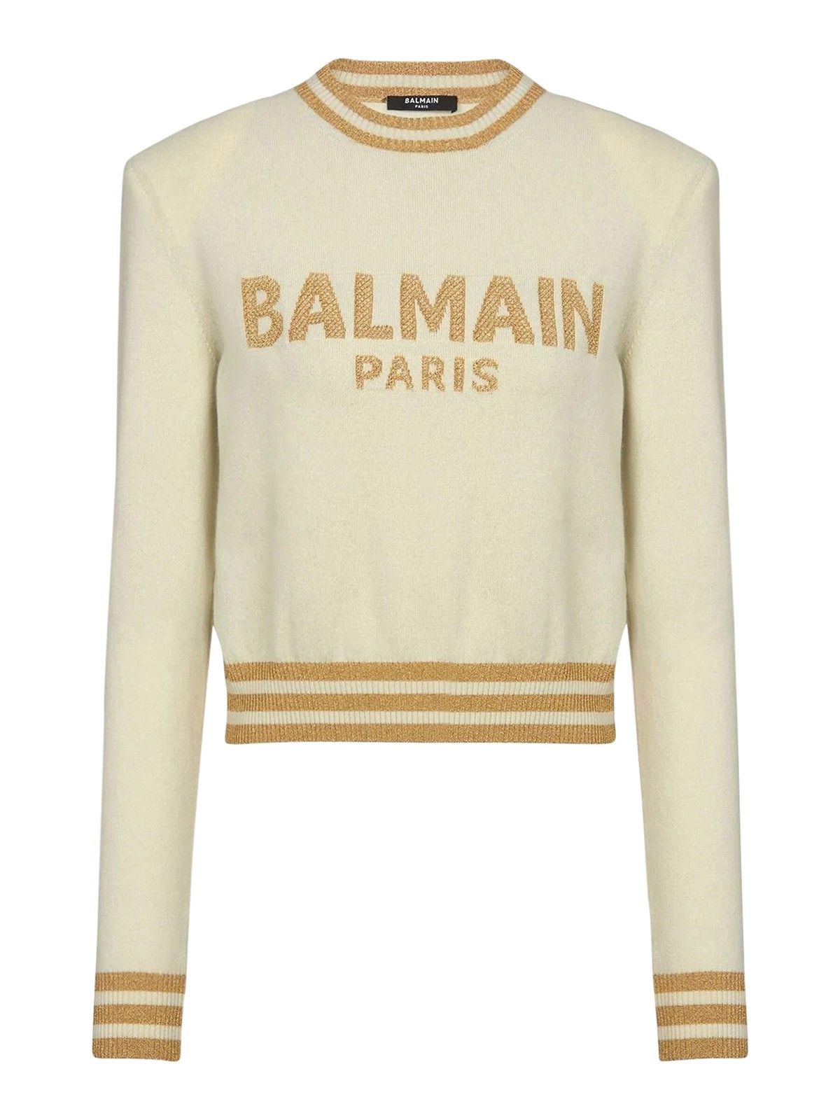 Balmain o1y0625 Sweater in Light Beige Size M / US 6-8 / IT 42-44 - 1 Thumbnail