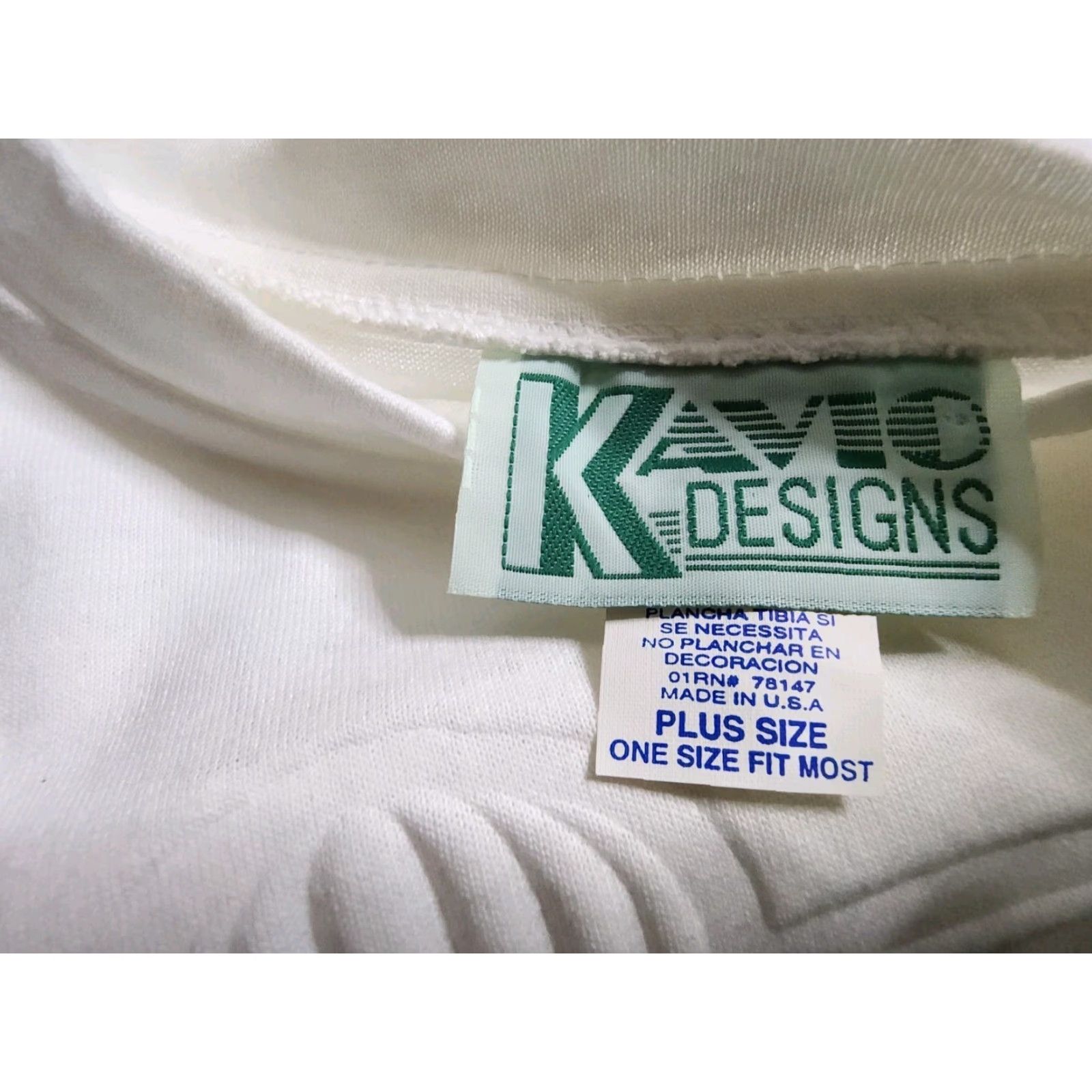 Vintage VINTAGE Kavio! T-Shirt Womens Plus OS Embossed Hot Air Balloon Jeweled Shoulder Pads White 80s Mood Womens Size ONE SIZE - 8 Thumbnail