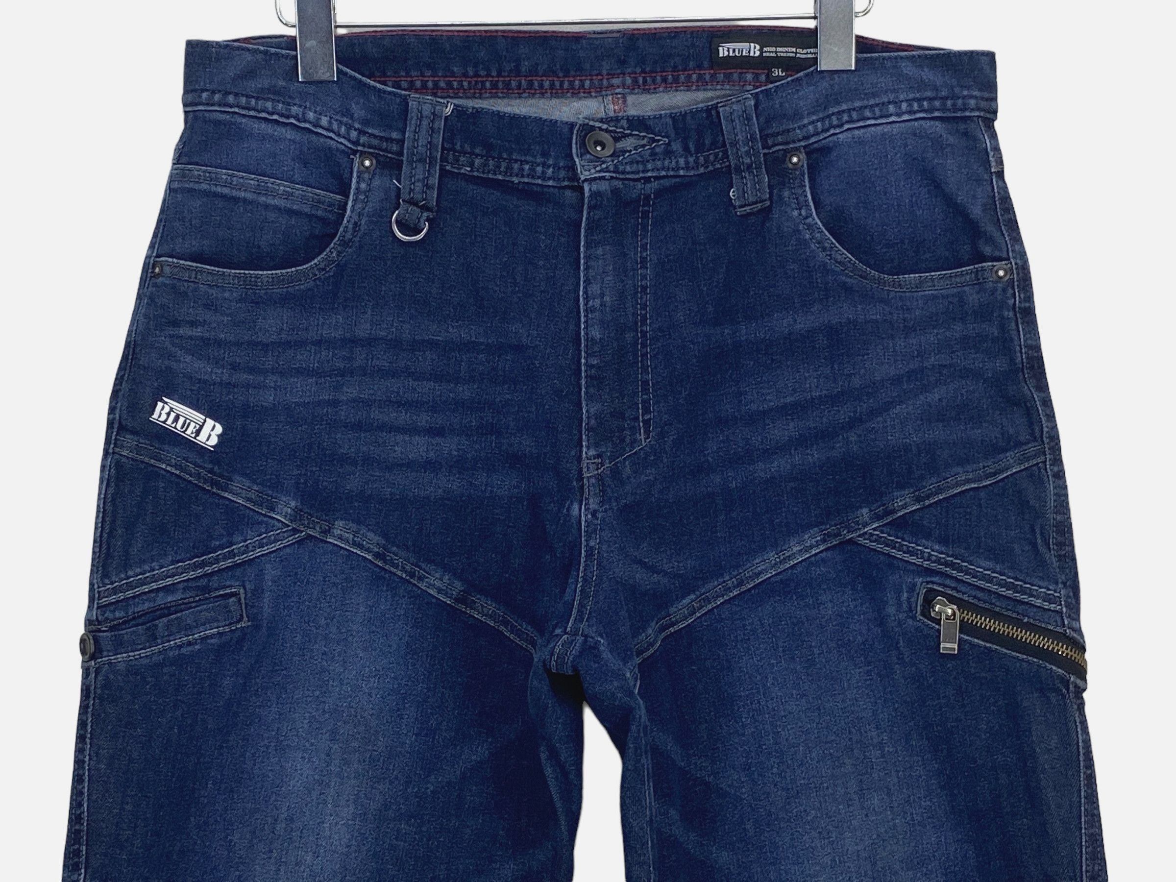 Japanese Brand Blue B Hip Hop Skateboard Jeans Embroided Baggy Jeans Size US 34 / EU 50 - 10 Thumbnail