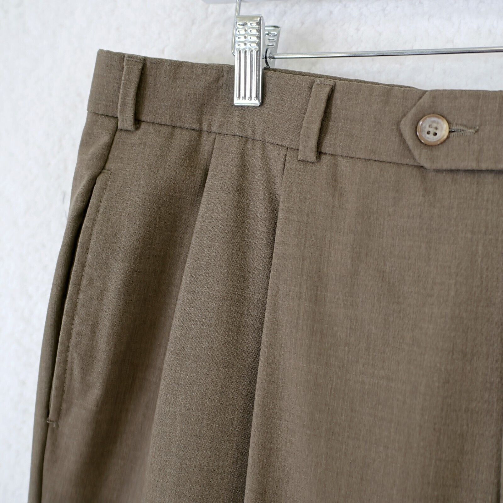 Brooks Brothers Brooks Brothers Brooksease Basketweave Wool Brown 38/32 Dres Size 38R - 3 Thumbnail