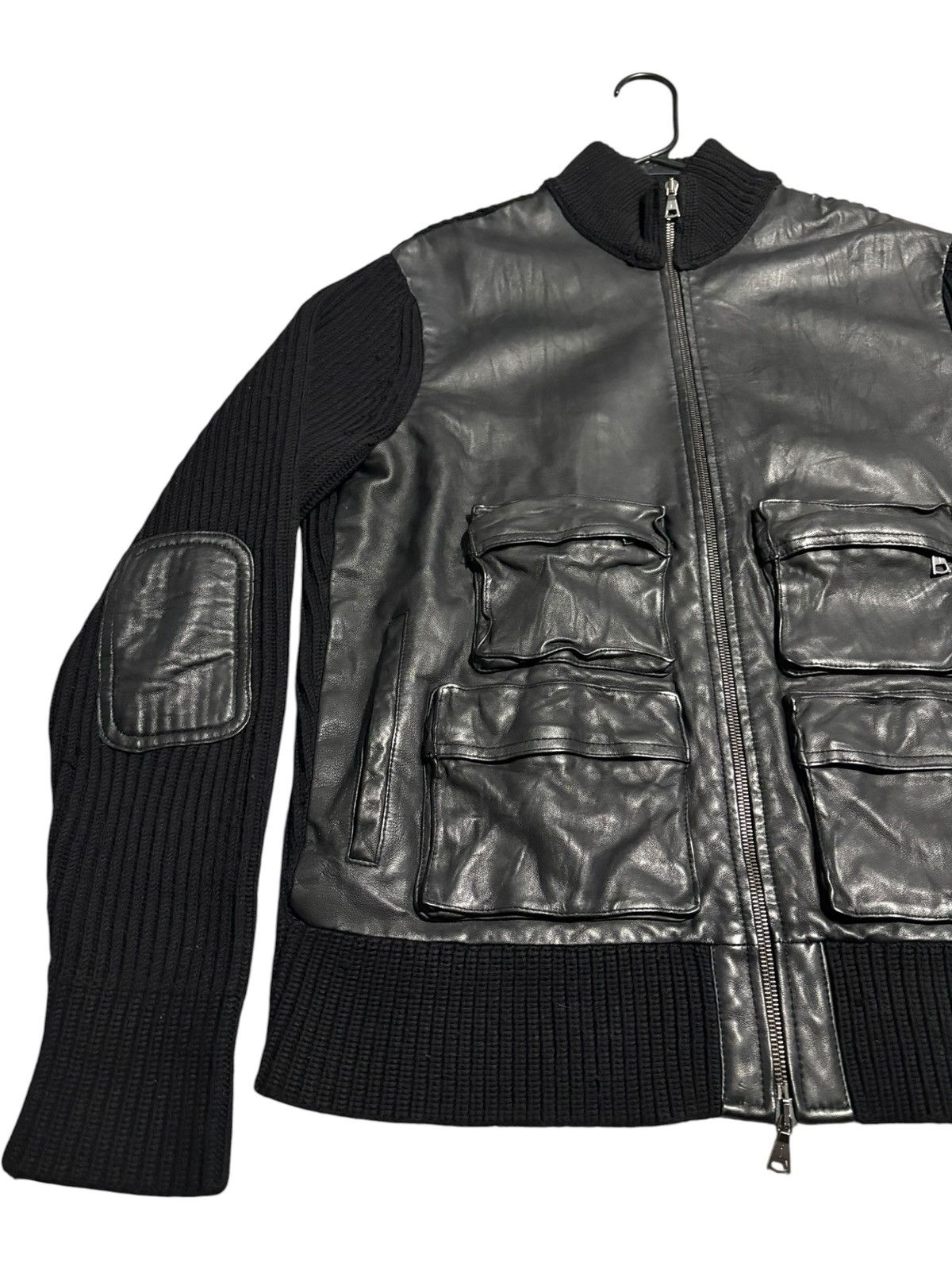 If Six Was Nine Vintage John Varvatos Lamb Leather Wool Bomber Cargo archive Size US L / EU 52-54 / 3 - 7 Thumbnail