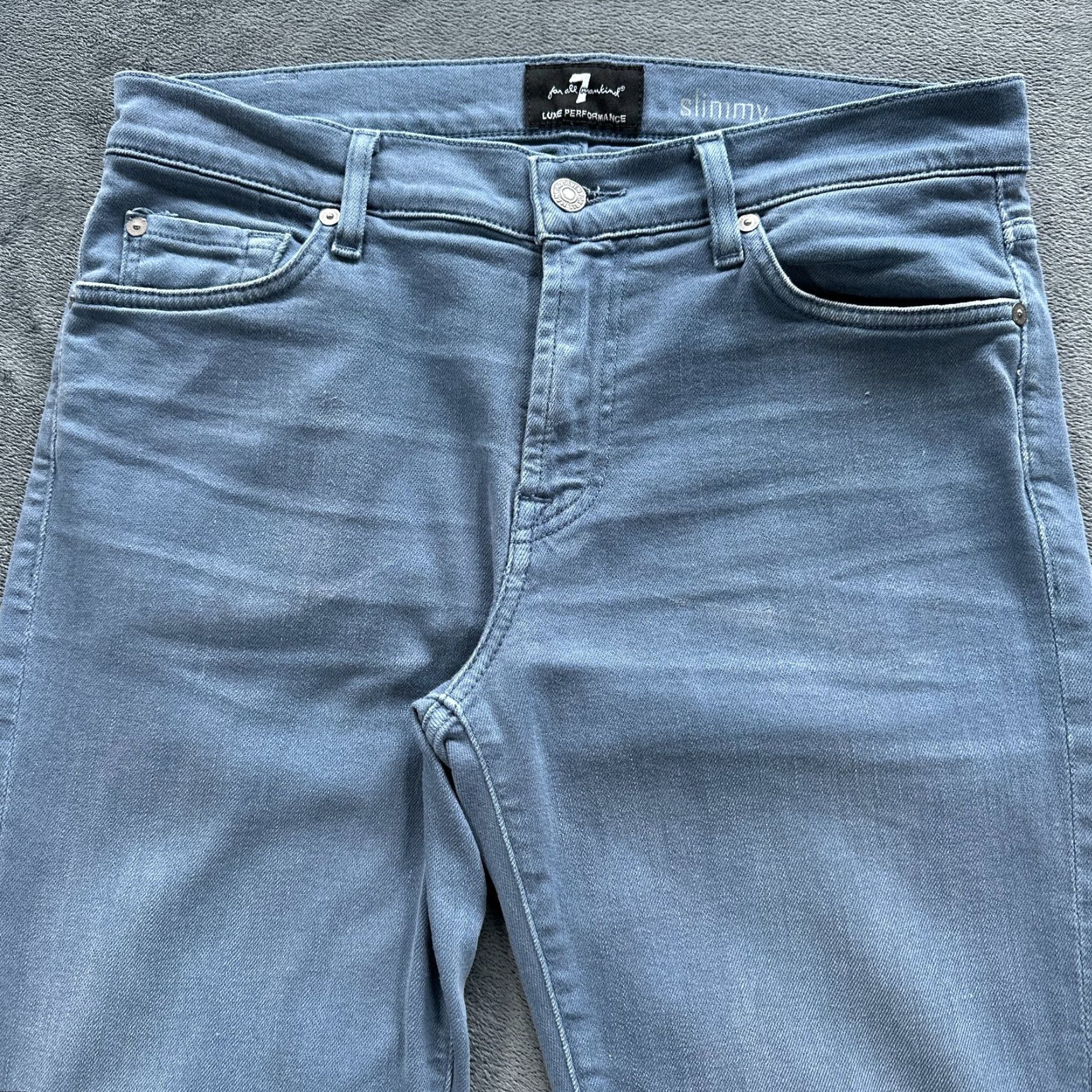 7 For All Mankind 7 For All Mankind Jeans Mens 32x28 Gray Denim Slimmy Straight Leg Size US 31 - 2 Thumbnail