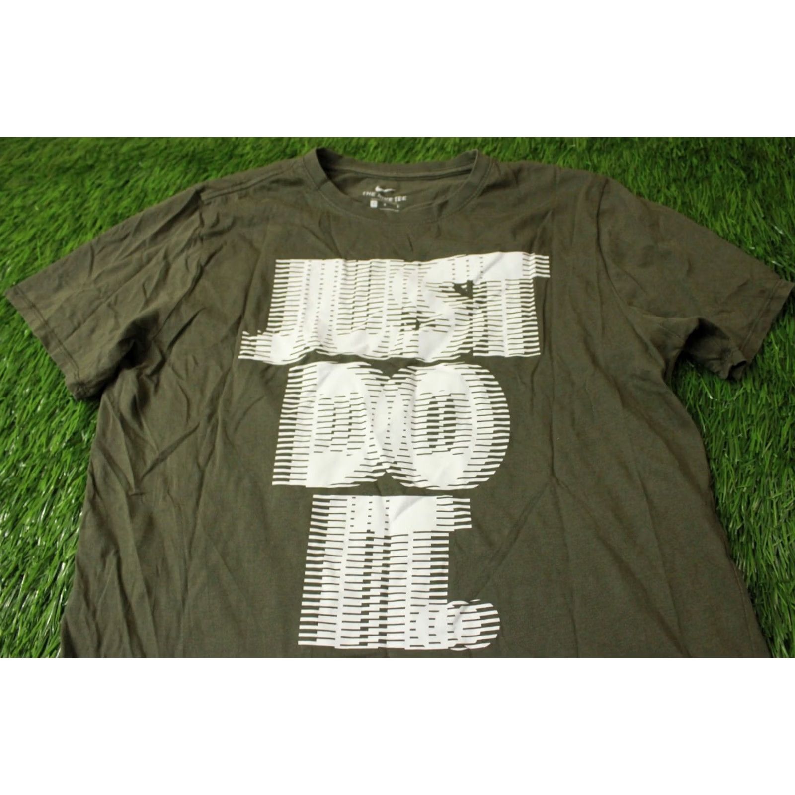 Nike NIKE JUST DO IT 2017 MEN T-SHIRT Jersey 100% Cotton Green Large L Casual Shirt Short Sleeve 70cm 54cm Vintage No Size US L / EU 52-54 / 3 - 2 Thumbnail