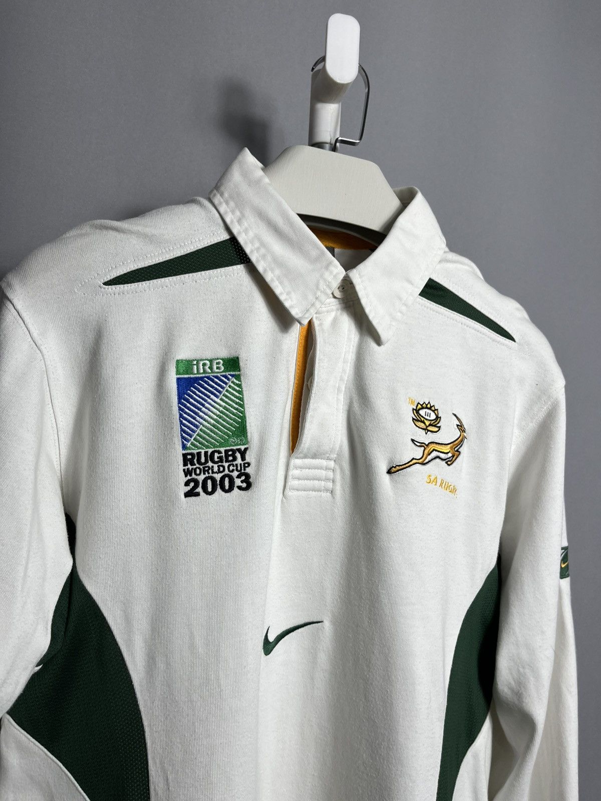 Nike 🇿🇦 South Africa 2003 Mens Rugby World Cup Jersey Long Sleeve Size US M / EU 48-50 / 2 - 2 Thumbnail
