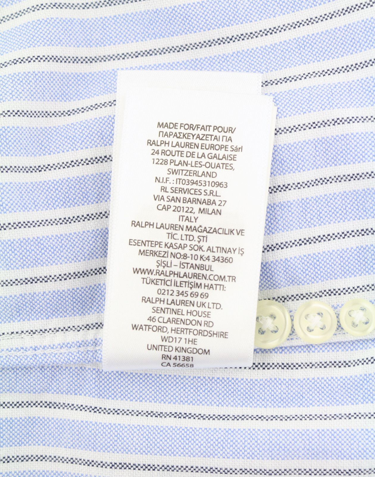 Ralph Lauren L Blue Striped Custom Fit Button-Down Neck Logo 87017 Size US L / EU 52-54 / 3 - 11 Thumbnail