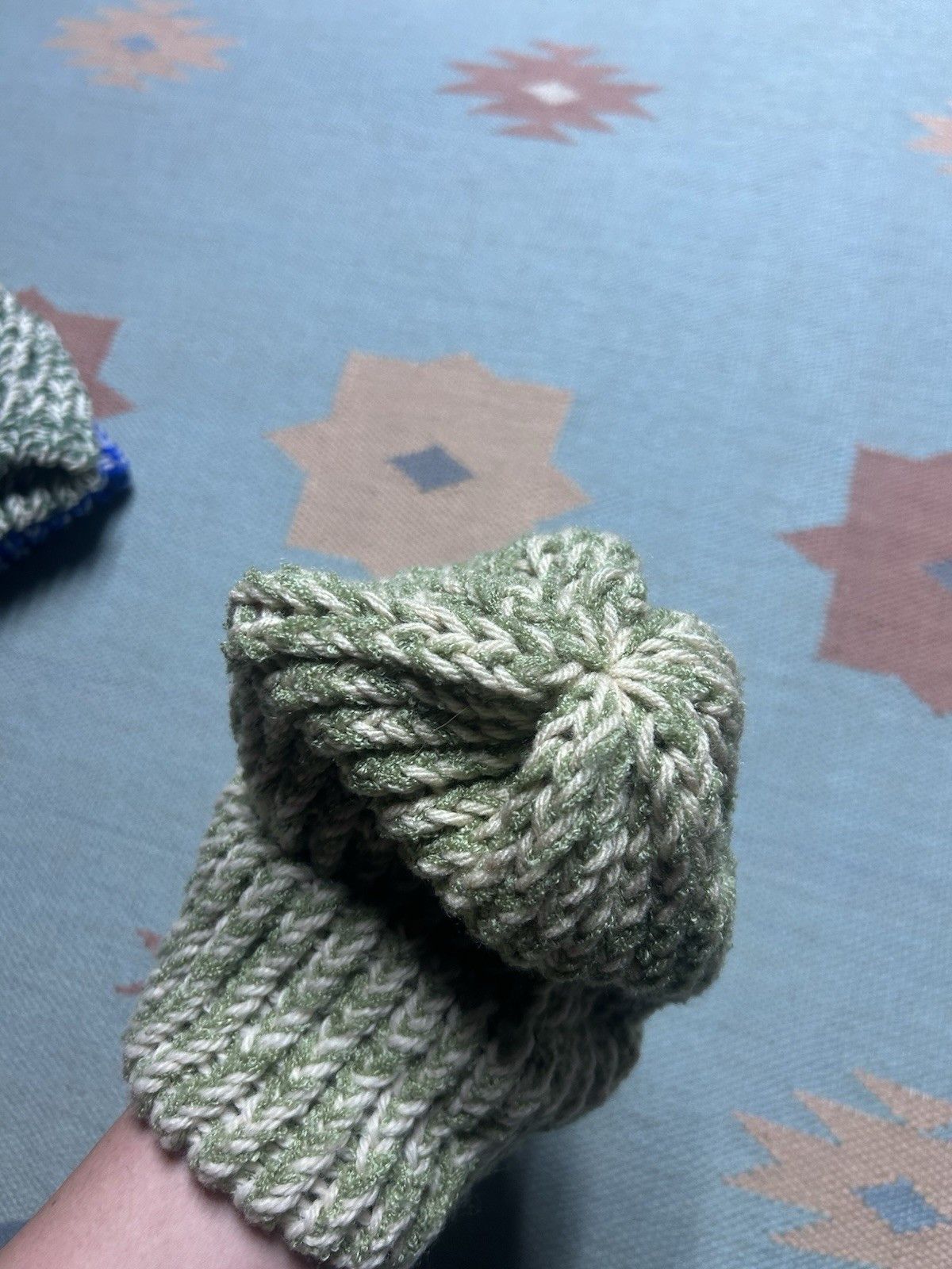 Vintage Hand knit crochet beanie skull cap winter hat light one size Size ONE SIZE - 4 Thumbnail