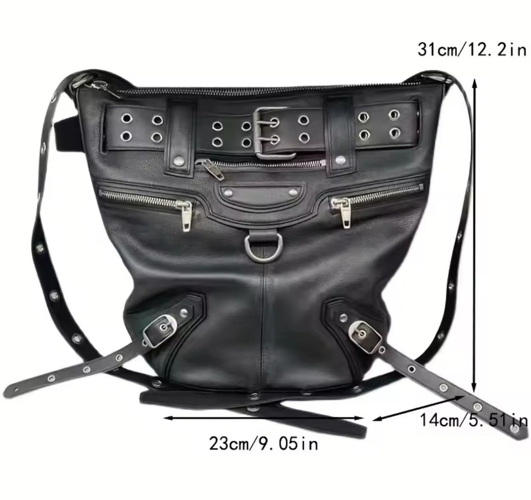 Leather × Vintage High Street Vintage Moto Biker Handbags Size ONE SIZE - 2 Thumbnail