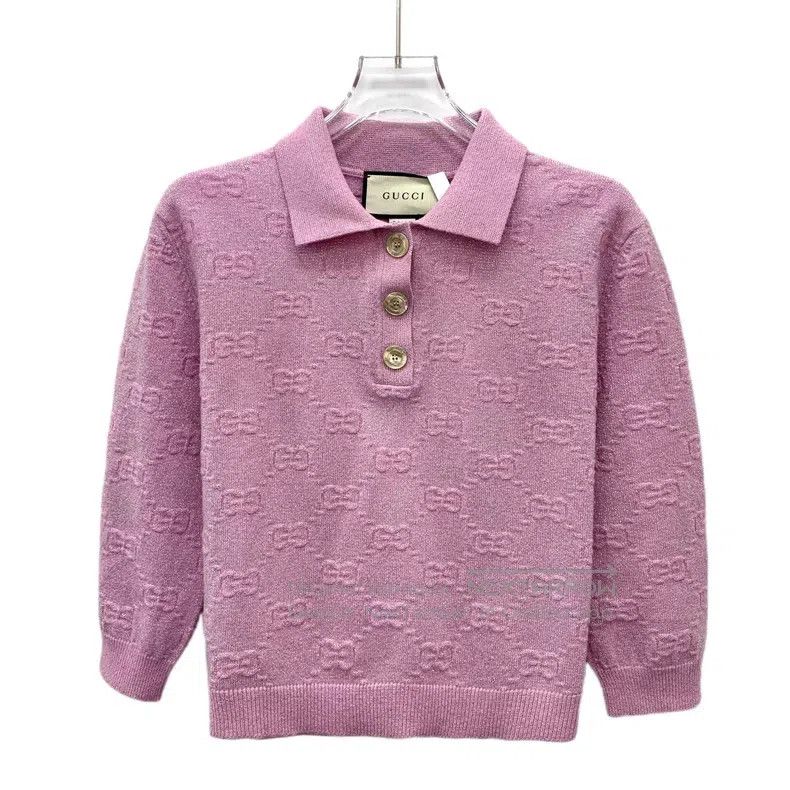 Gucci Gucci Pink logo jacquad full printed wool lapel single-bre Size S / US 4 / IT 40 - 1 Thumbnail