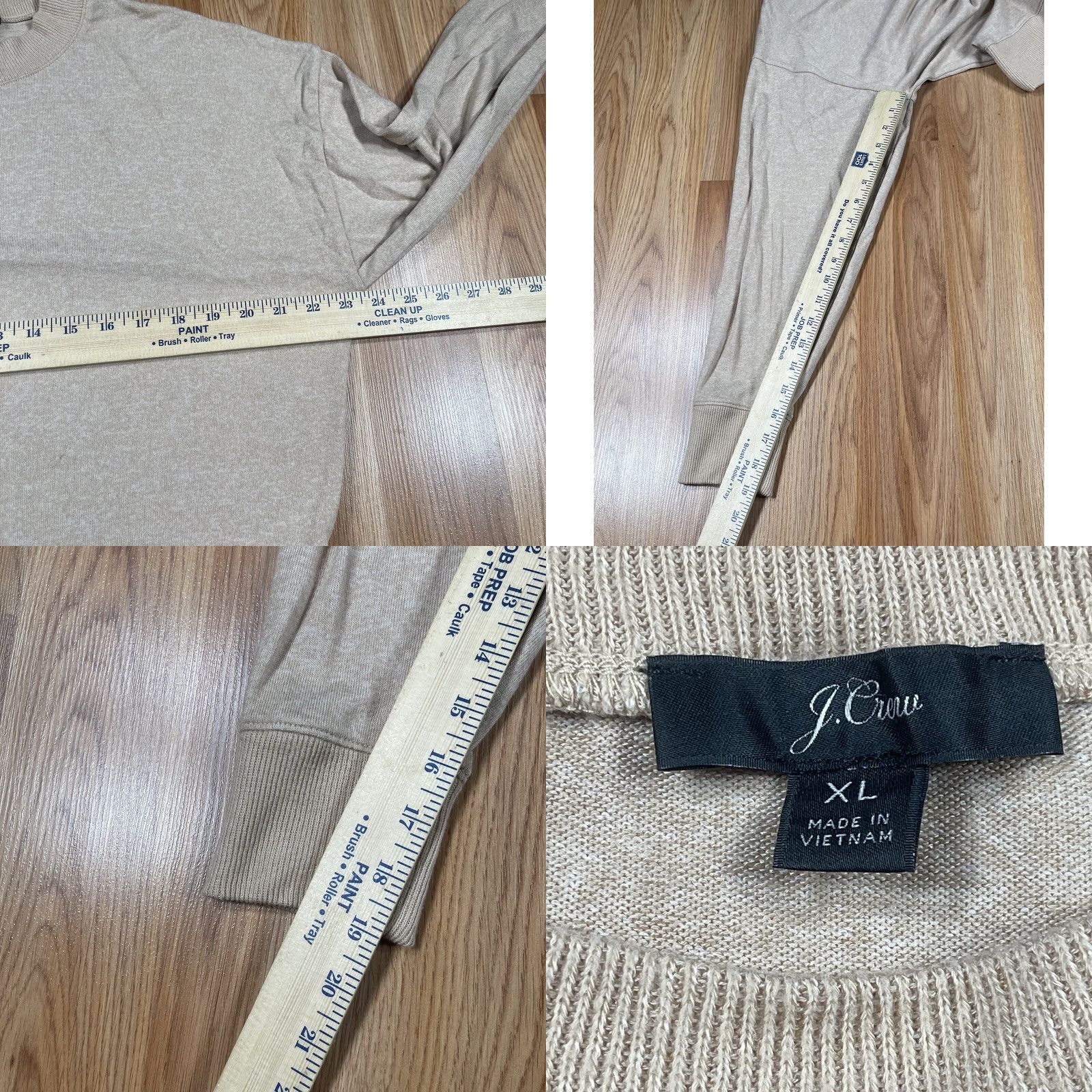 Vintage J Crew Sweater Womens XL Beige Knit CrewNeck LongSleeve Pullover Polyester Blend Size XL / US 12-14 / IT 48-50 - 8 Thumbnail