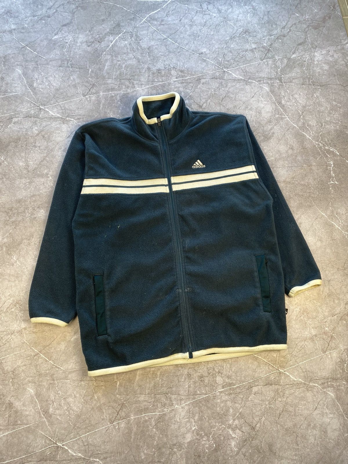 Adidas × Vintage Vintage 90s Adidas Full Zip Sweatshirt Y2K Size US L / EU 52-54 / 3 - 1 Thumbnail