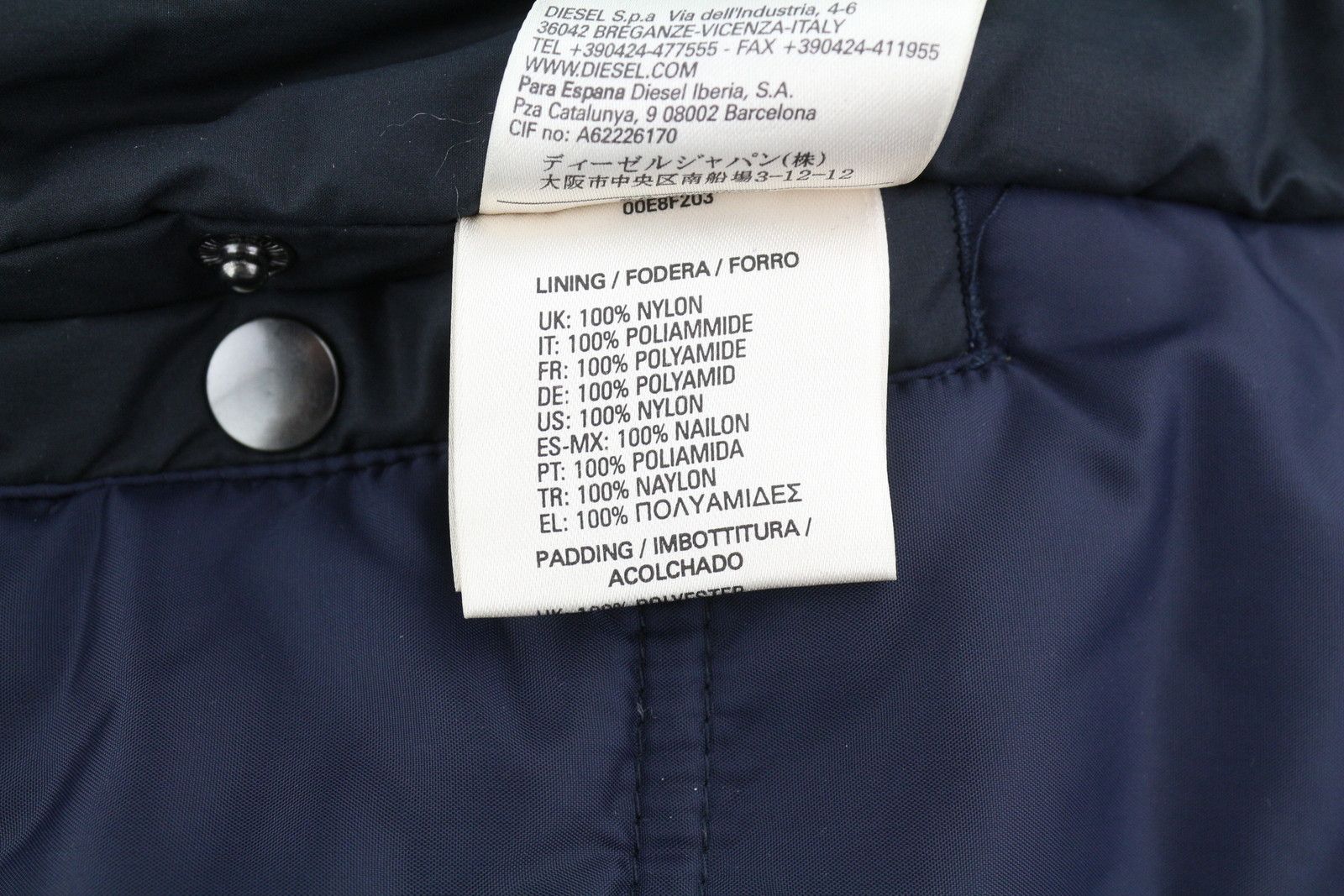 Diesel M Black Full Zip Hooded Insulated Drawstring Pockets 86369 Size US M / EU 48-50 / 2 - 9 Thumbnail
